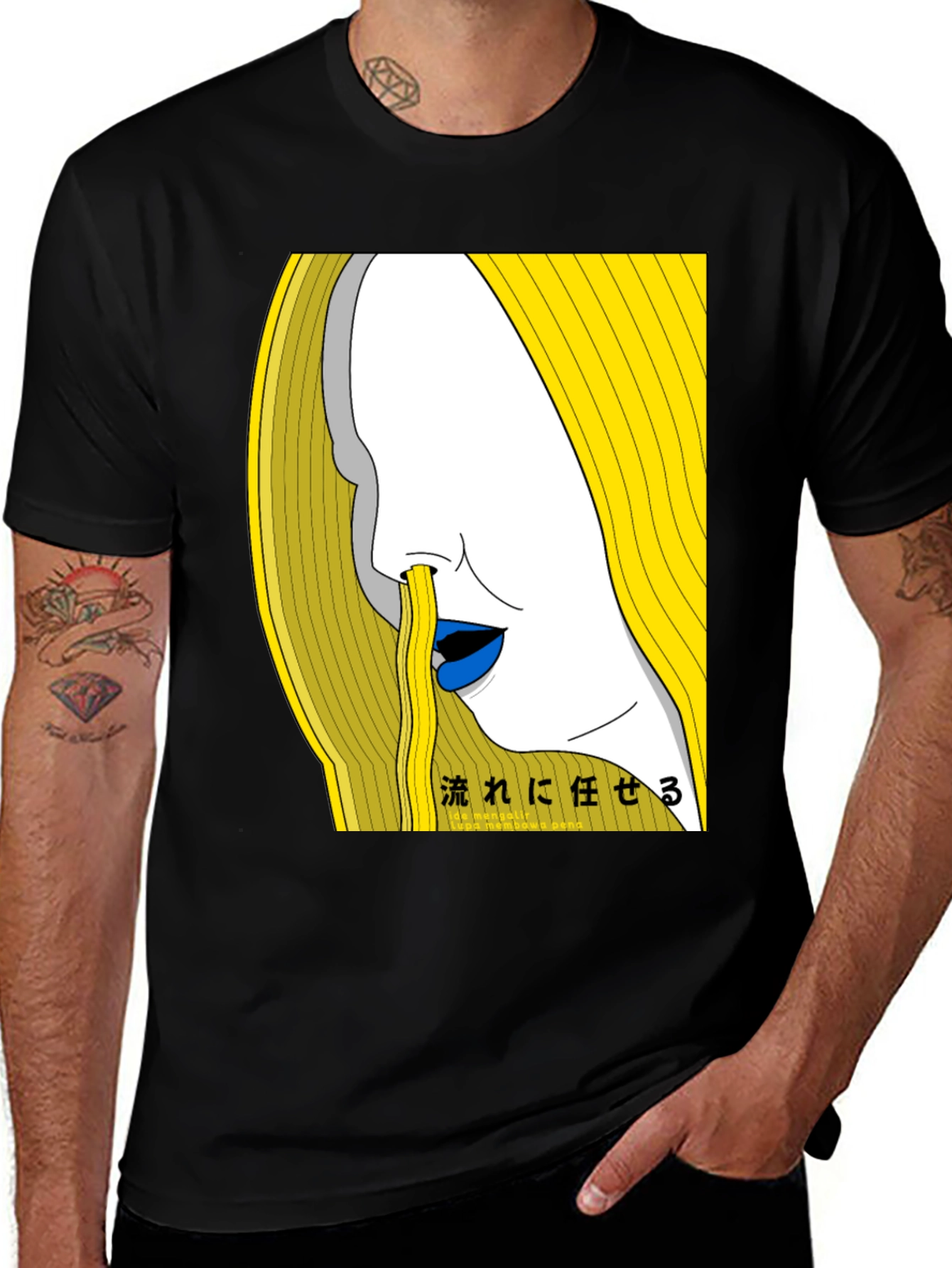 Variant 29 of Abstract Graphic Print Black T-Shirt