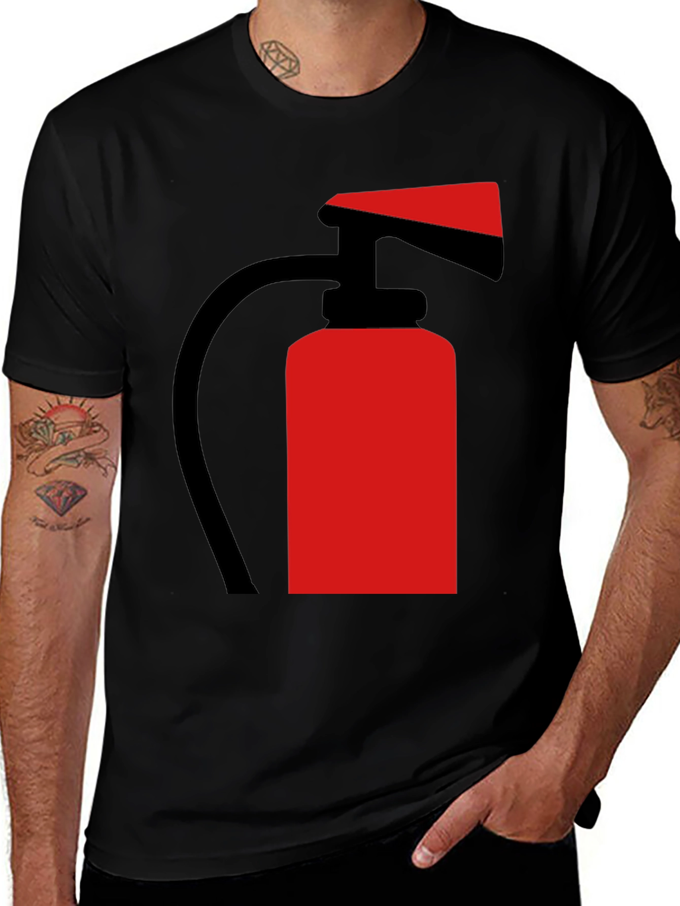 Variant 28 of Fire Extinguisher Graphic Tee - Safety First Style