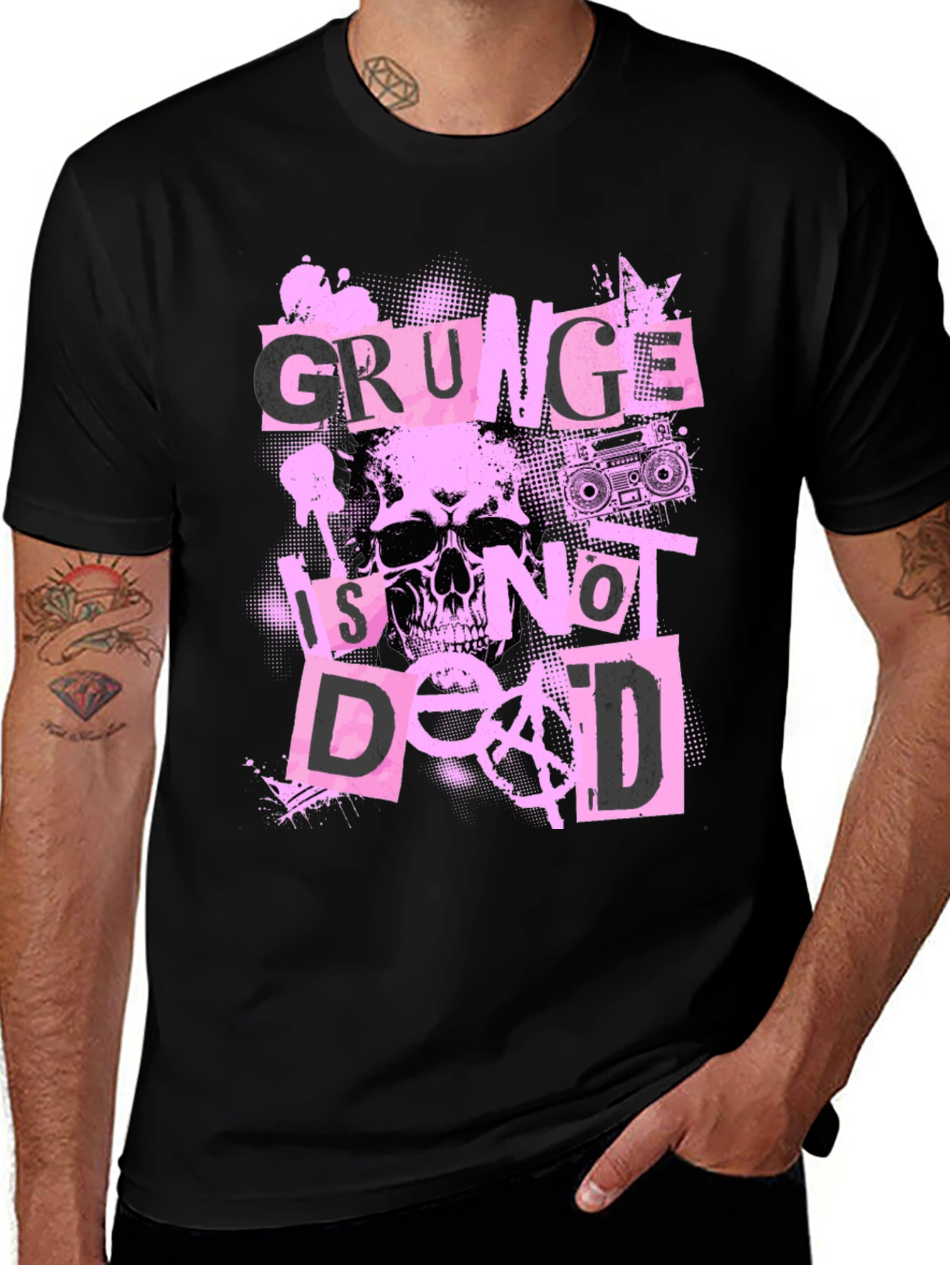 Variant 6 of Grunge Is Not Dead Graphic T-Shirt