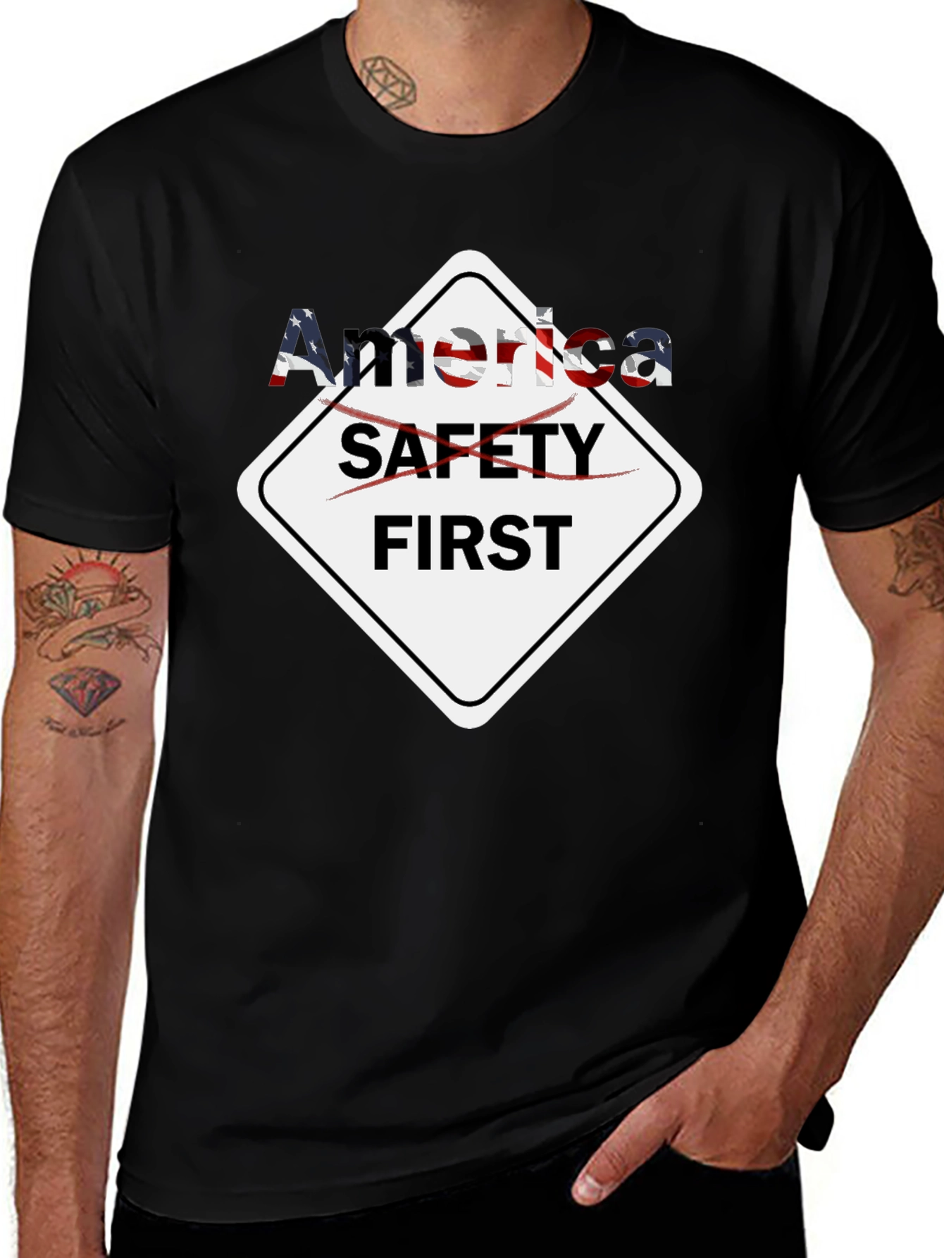Variant 18 of America Safety First Novelty T-Shirt