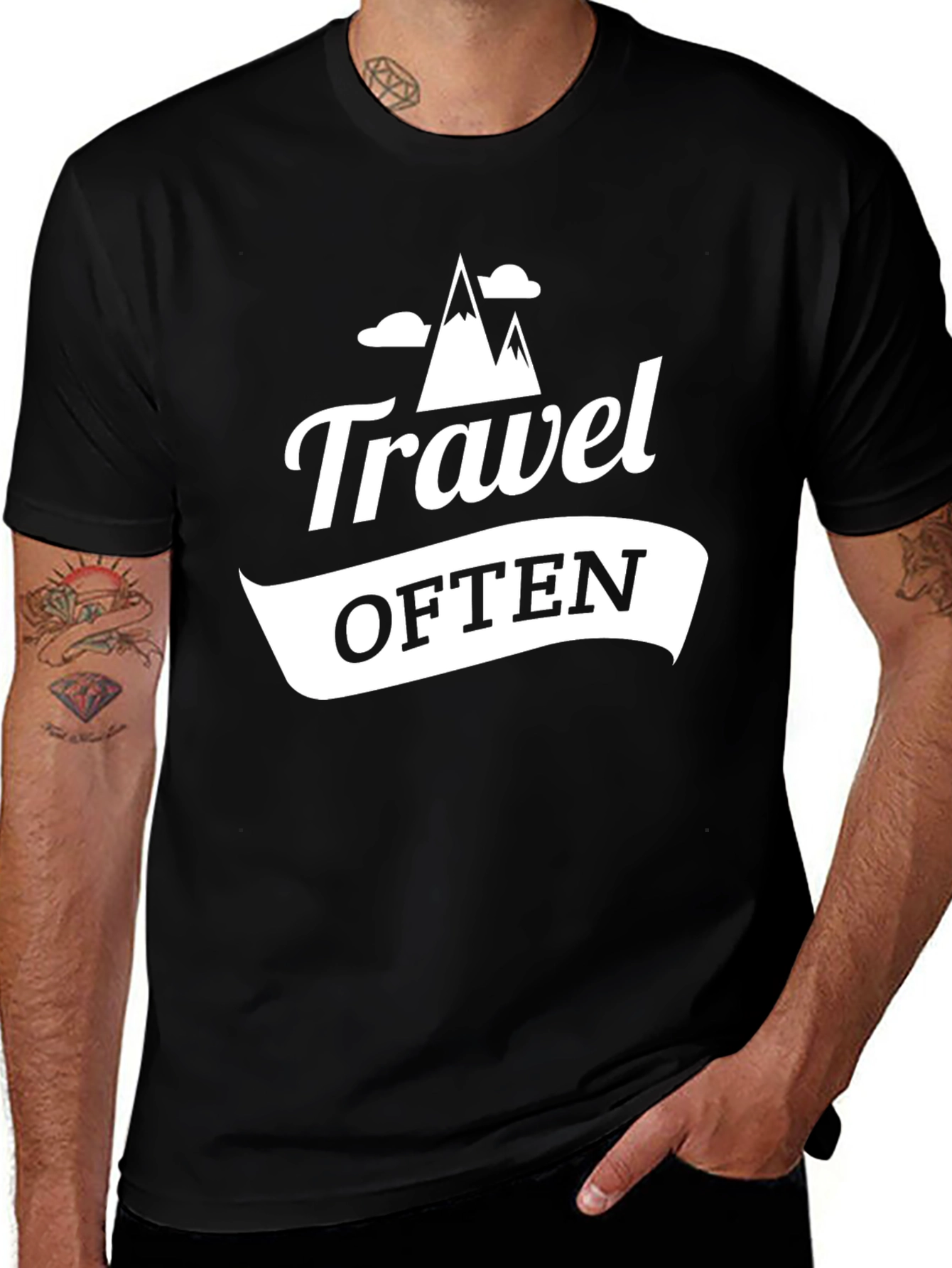 Variant 24 of Travel Often Graphic Tee - Black