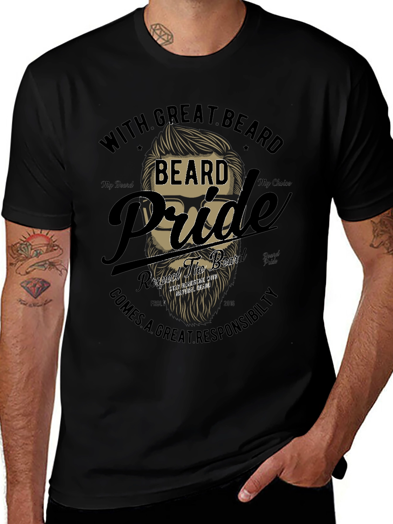 Variant 17 of Beard Pride Graphic Tee - Mens