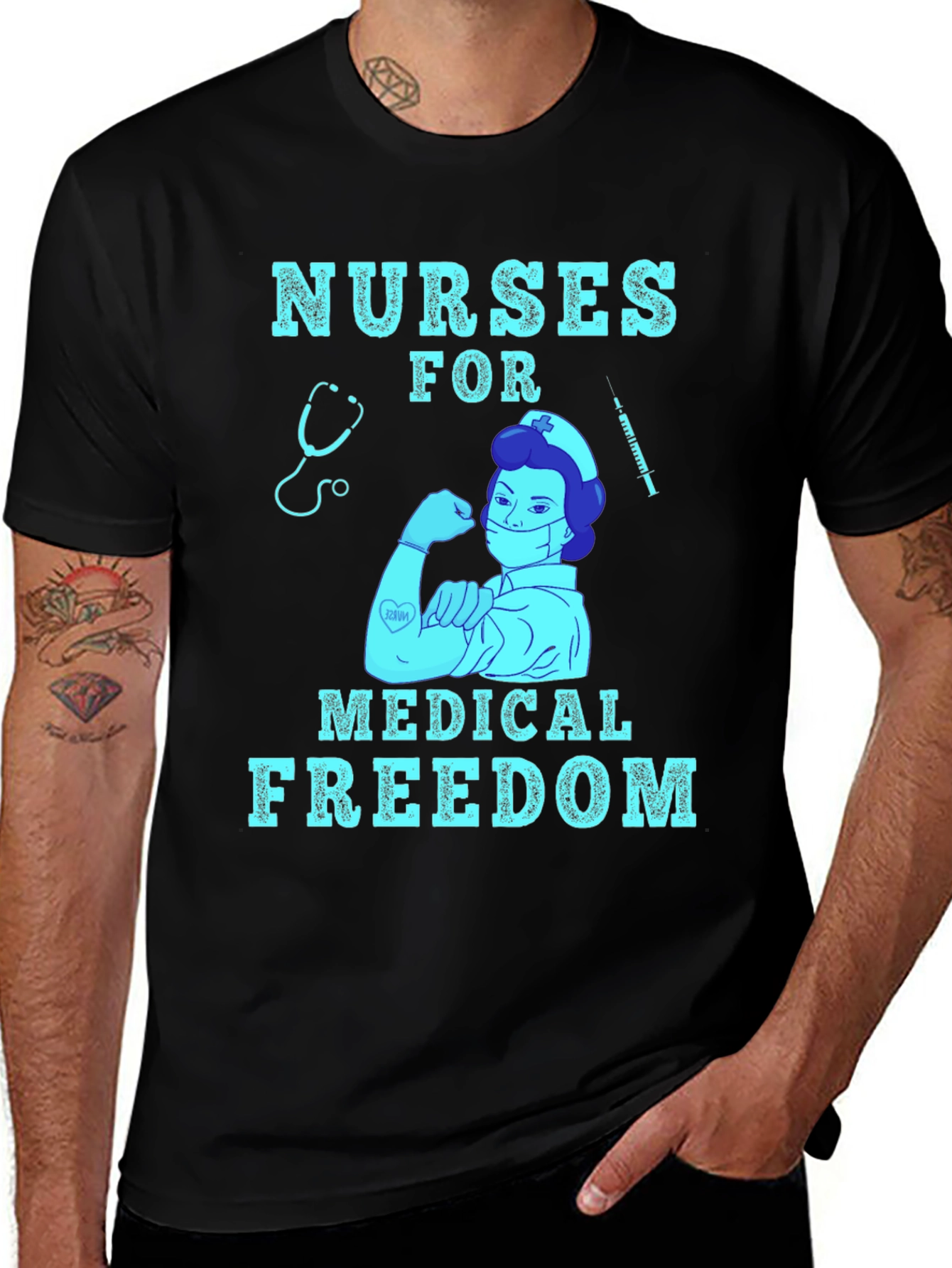 Variant 4 of Nurses for Medical Freedom Graphic T-Shirt