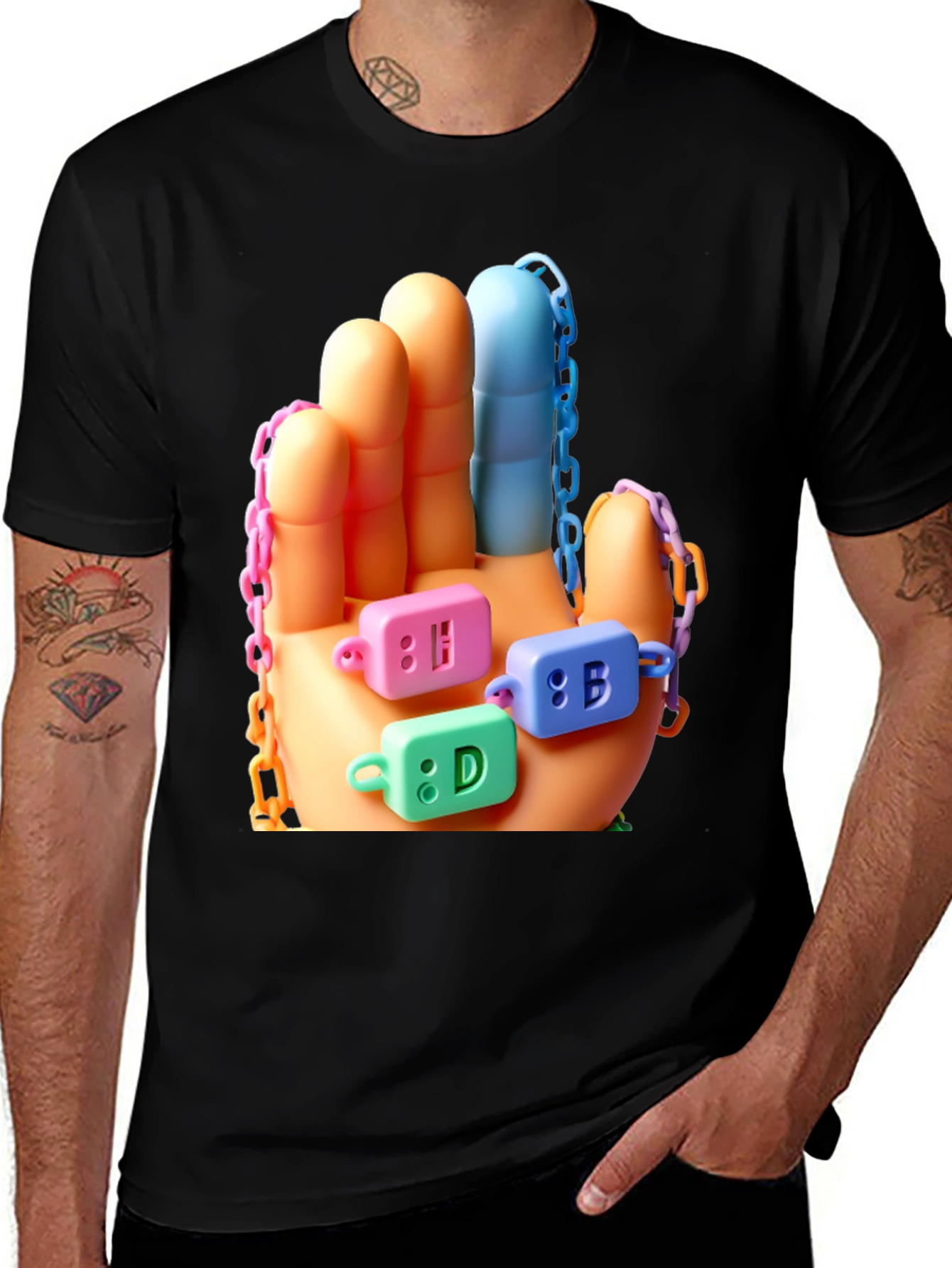 Variant 5 of Colorful Hand Block T-Shirt