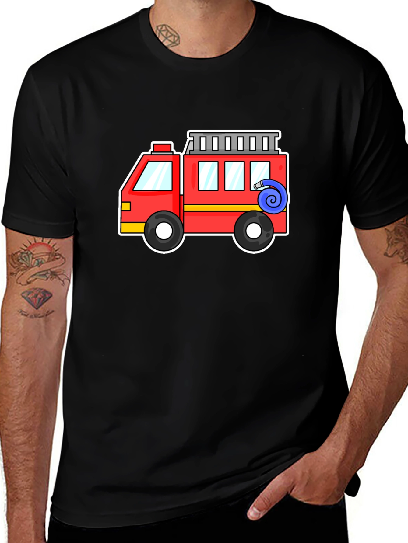 Variant 3 of Cartoon Firetruck Graphic T-Shirt