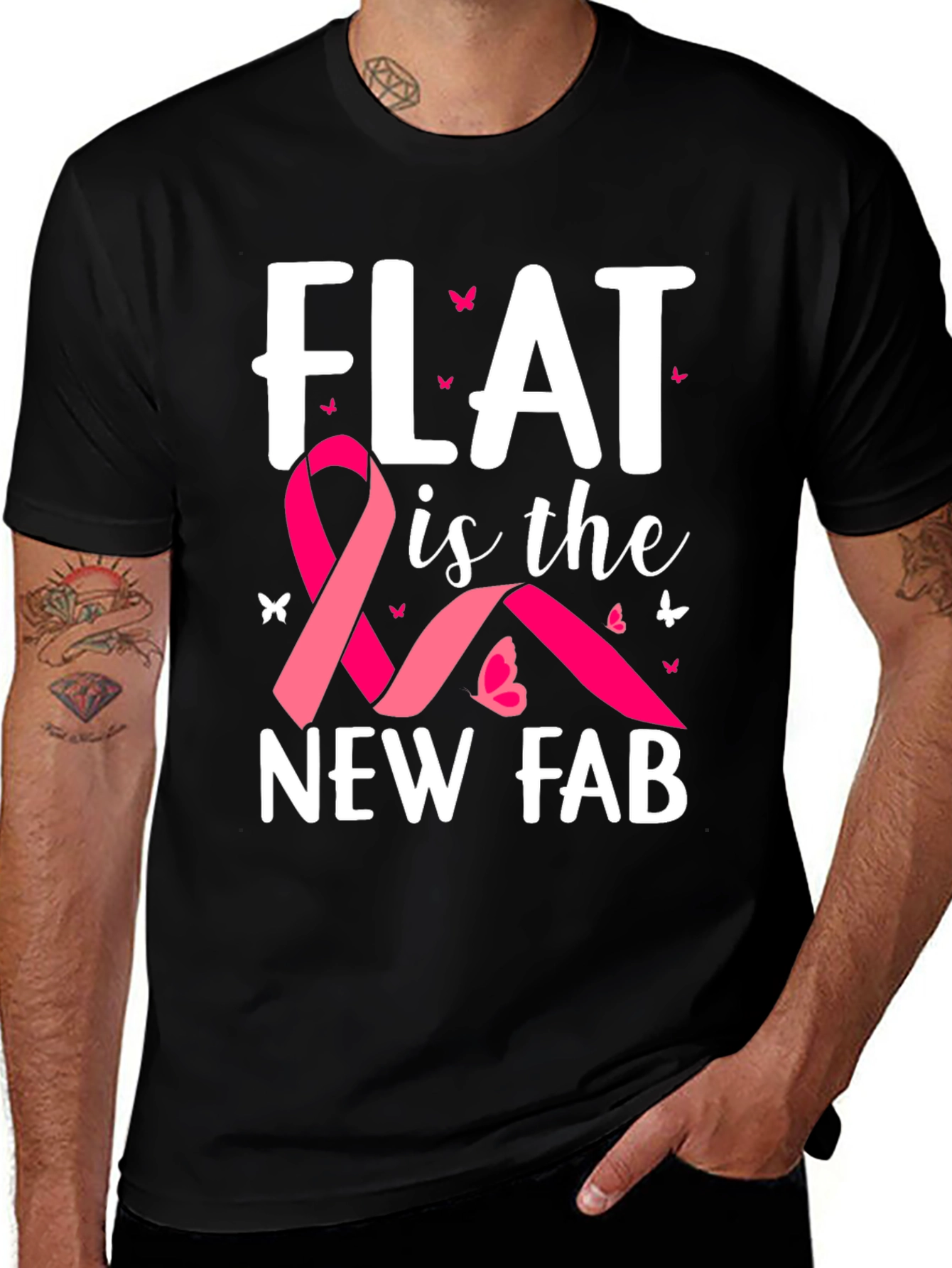 Variant 7 of Flat is the New Fab Breast Cancer Awareness T-Shirt