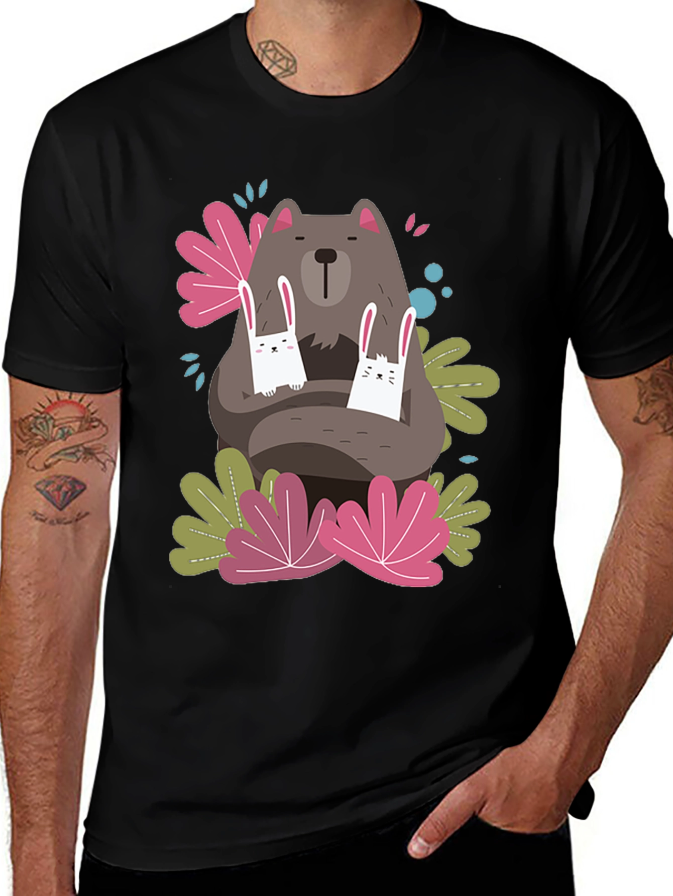 Variant 8 of Bear and Bunny Graphic T-Shirt