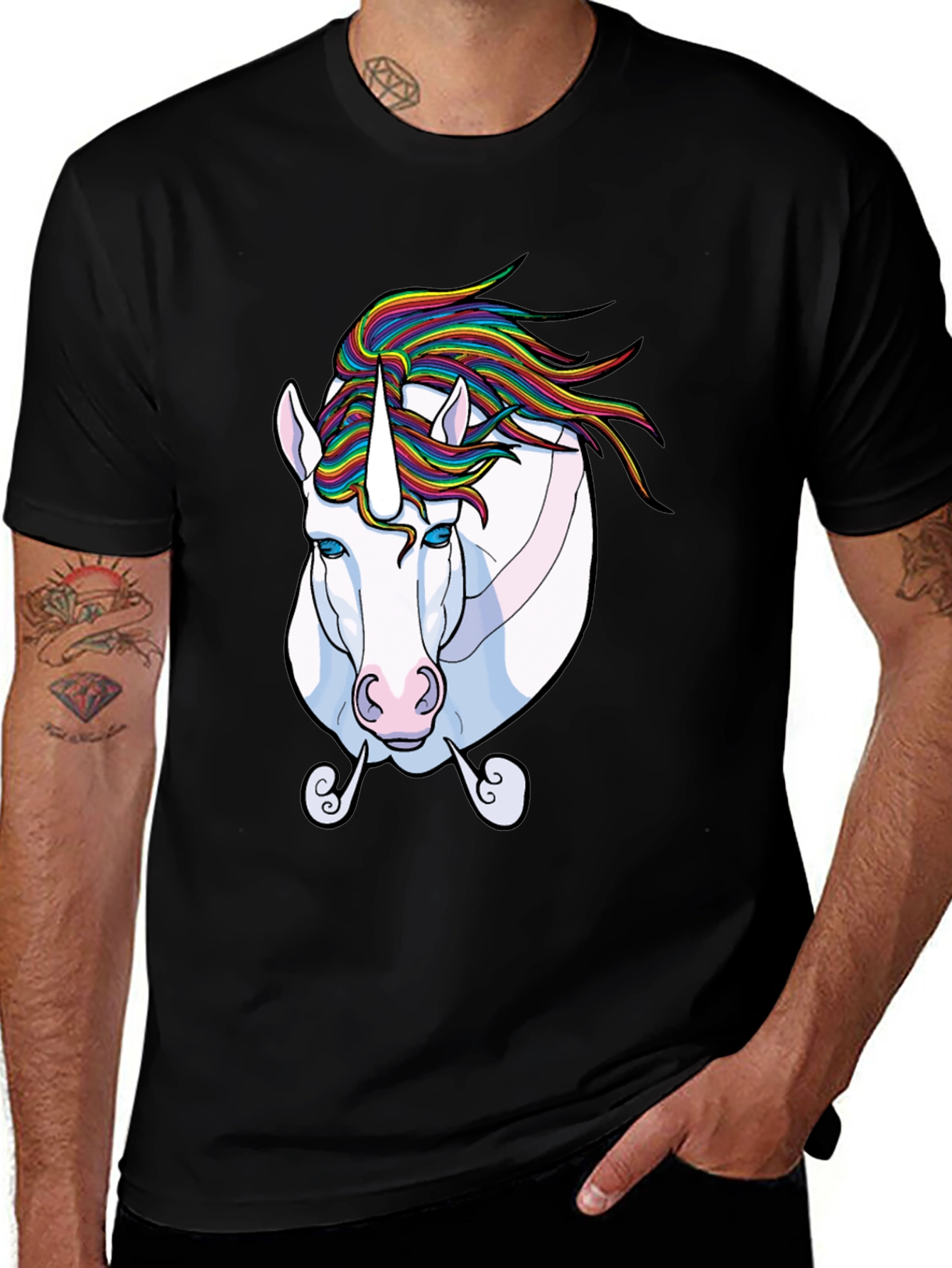 Unicorn Graphic Black T-Shirt