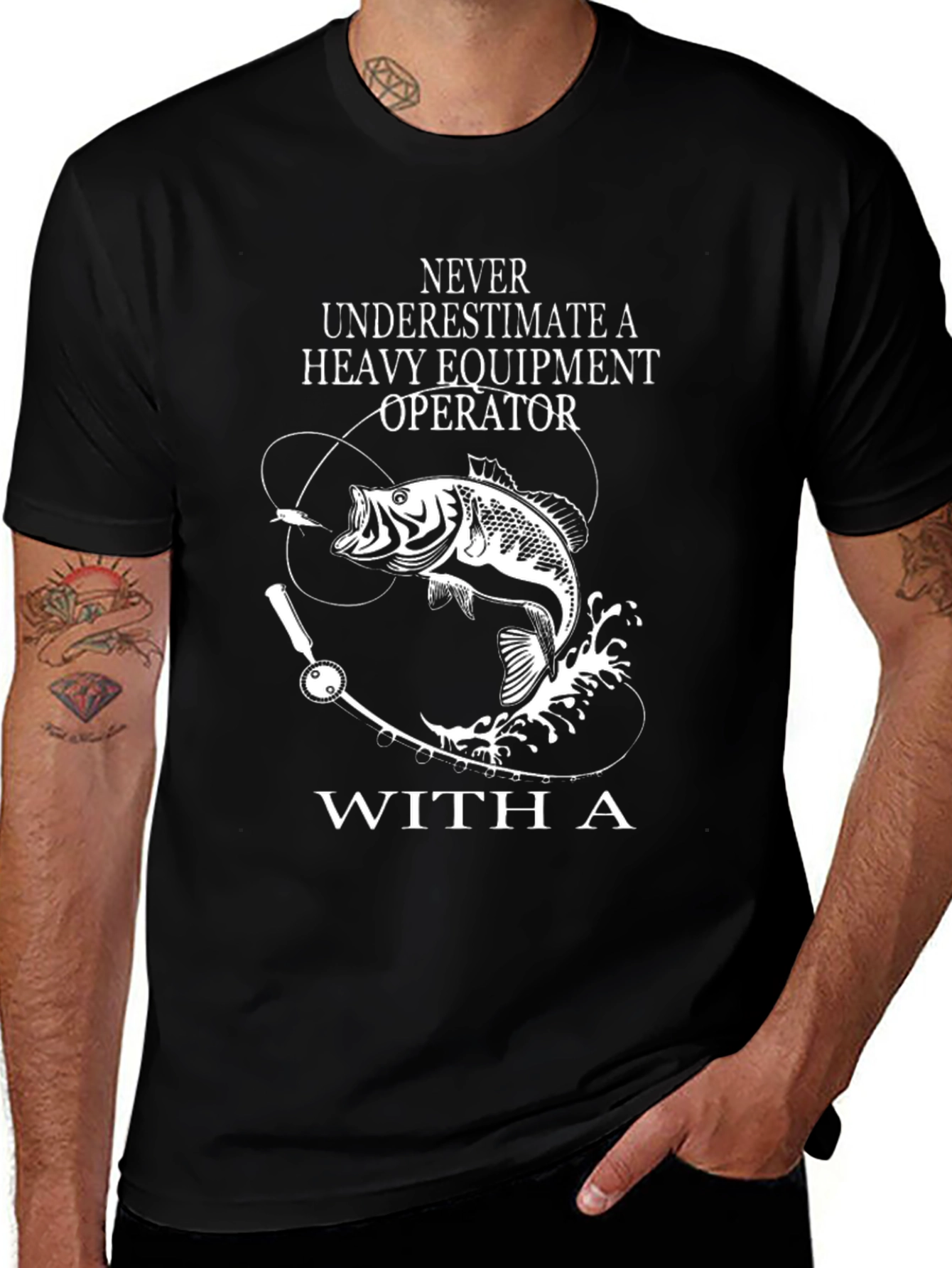 Heavy Equipment Operator Fishing T-Shirt