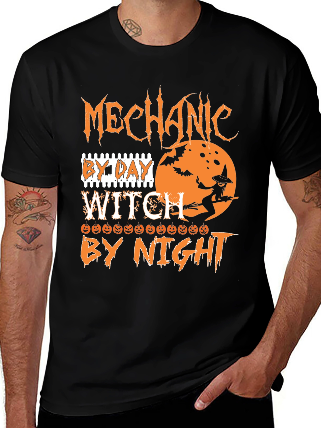 Variant 14 of Mechanic By Day Witch By Night Halloween T-Shirt