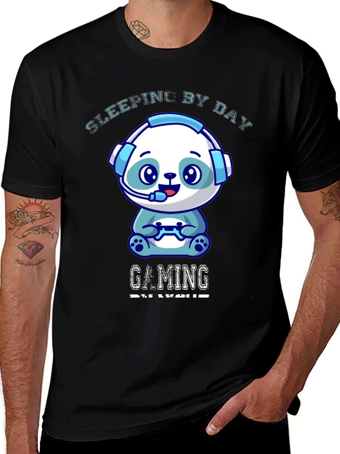 Variant 27 of Gaming Panda Graphic T-Shirt