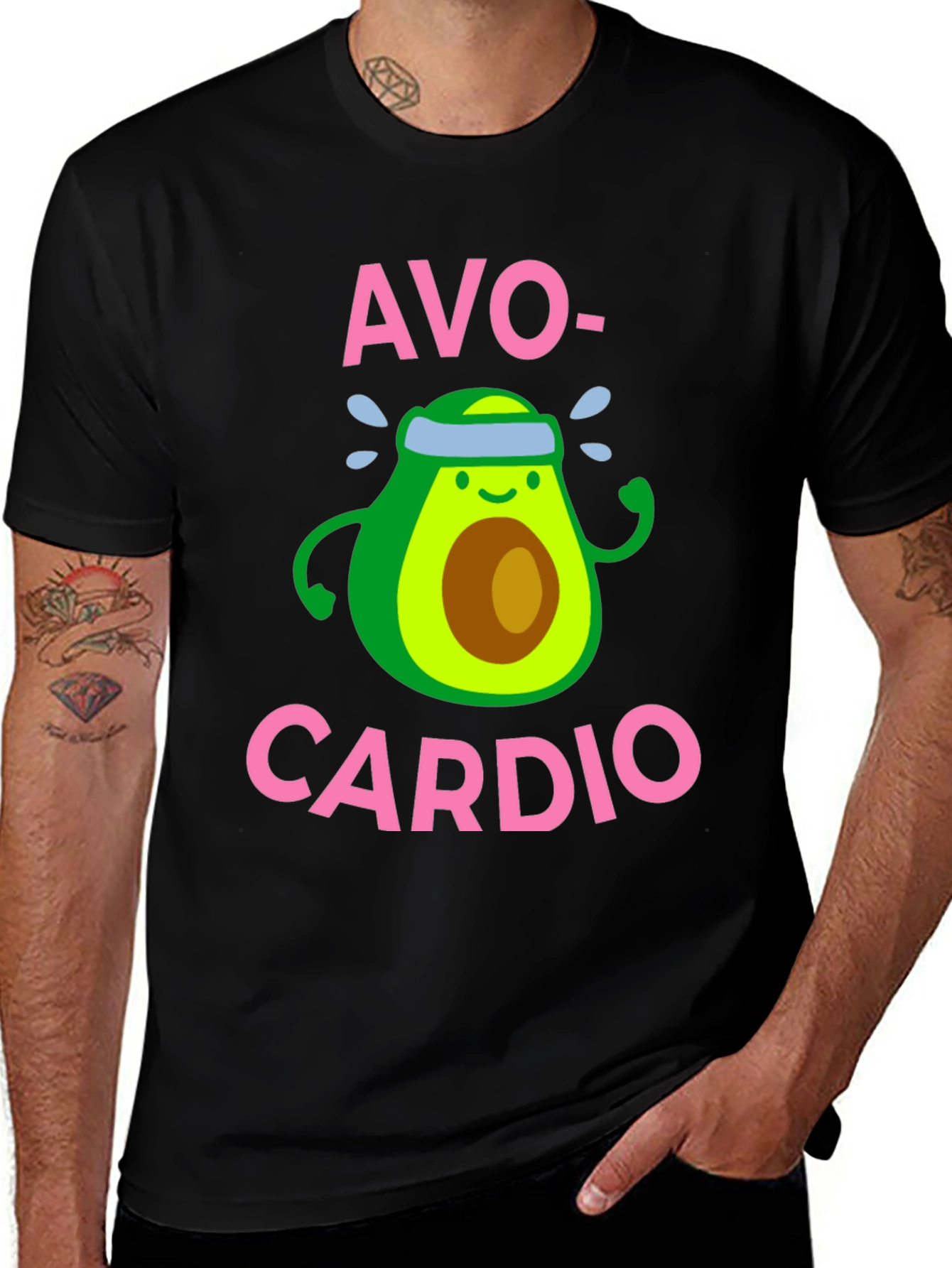 Variant 13 of Avo-Cardio T-Shirt: Funny Avocado Gym Workout Tee
