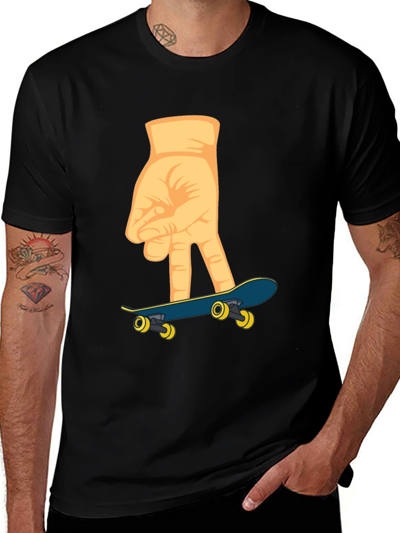 Variant 15 of Hand Skateboard T-Shirt: Cool Graphic Tee