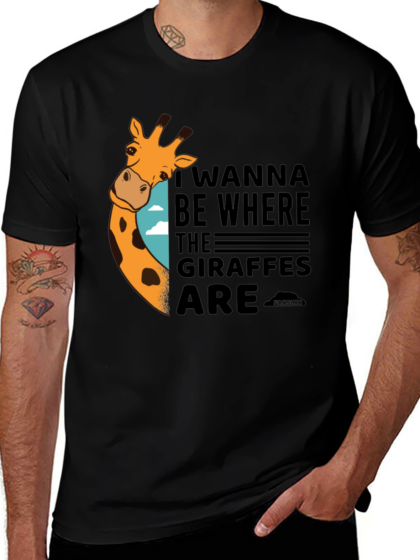 Variant 12 of Giraffe Graphic T-Shirt - Wanna Be Where the Giraffes Are