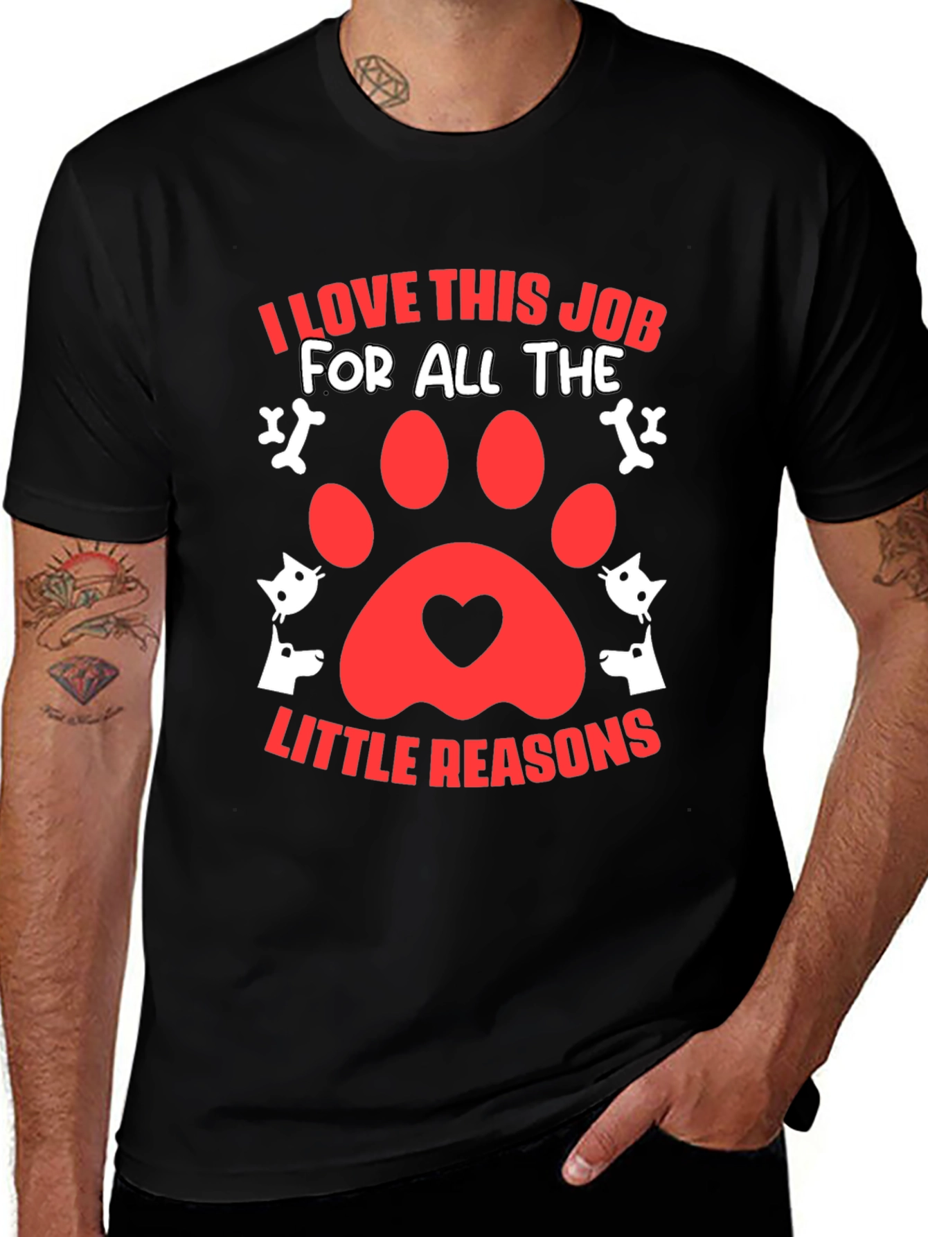 Variant 25 of Love This Job Dog Paw Print T-Shirt