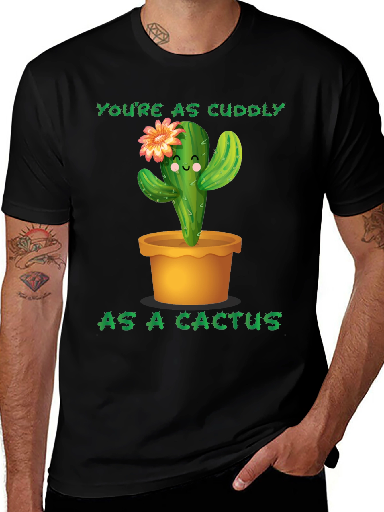 Variant 16 of Cuddly Cactus Graphic T-Shirt - Novelty Tee