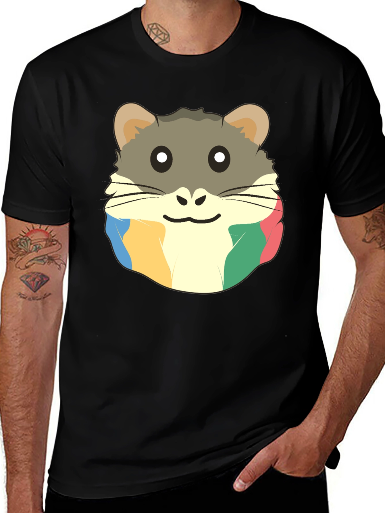 Variant 5 of Hamster Graphic Tee - Cute & Colorful Men's T-Shirt