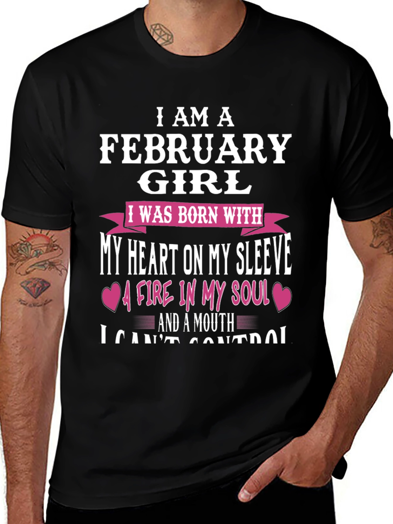 February Girl Heart & Soul Graphic T-Shirt