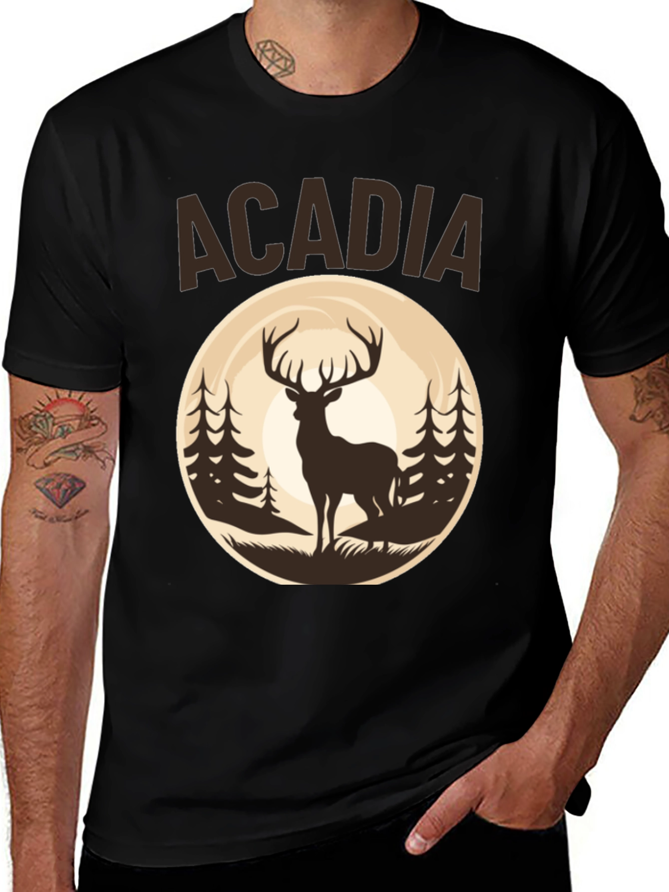 Acadia Deer Graphic Tee - Nature Inspired T-Shirt