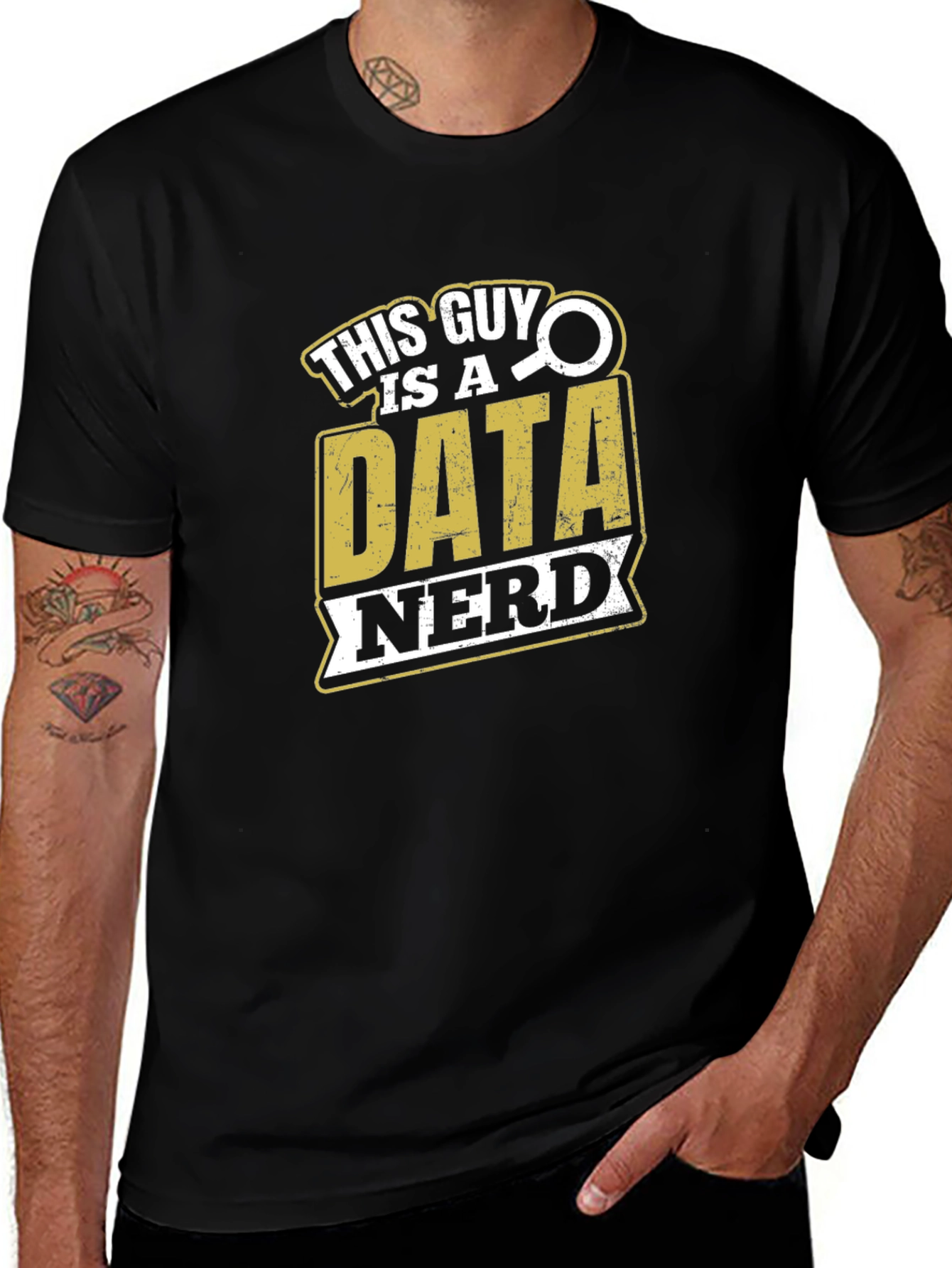 Variant 17 of Data Nerd Graphic T-Shirt - Black Cotton Tee