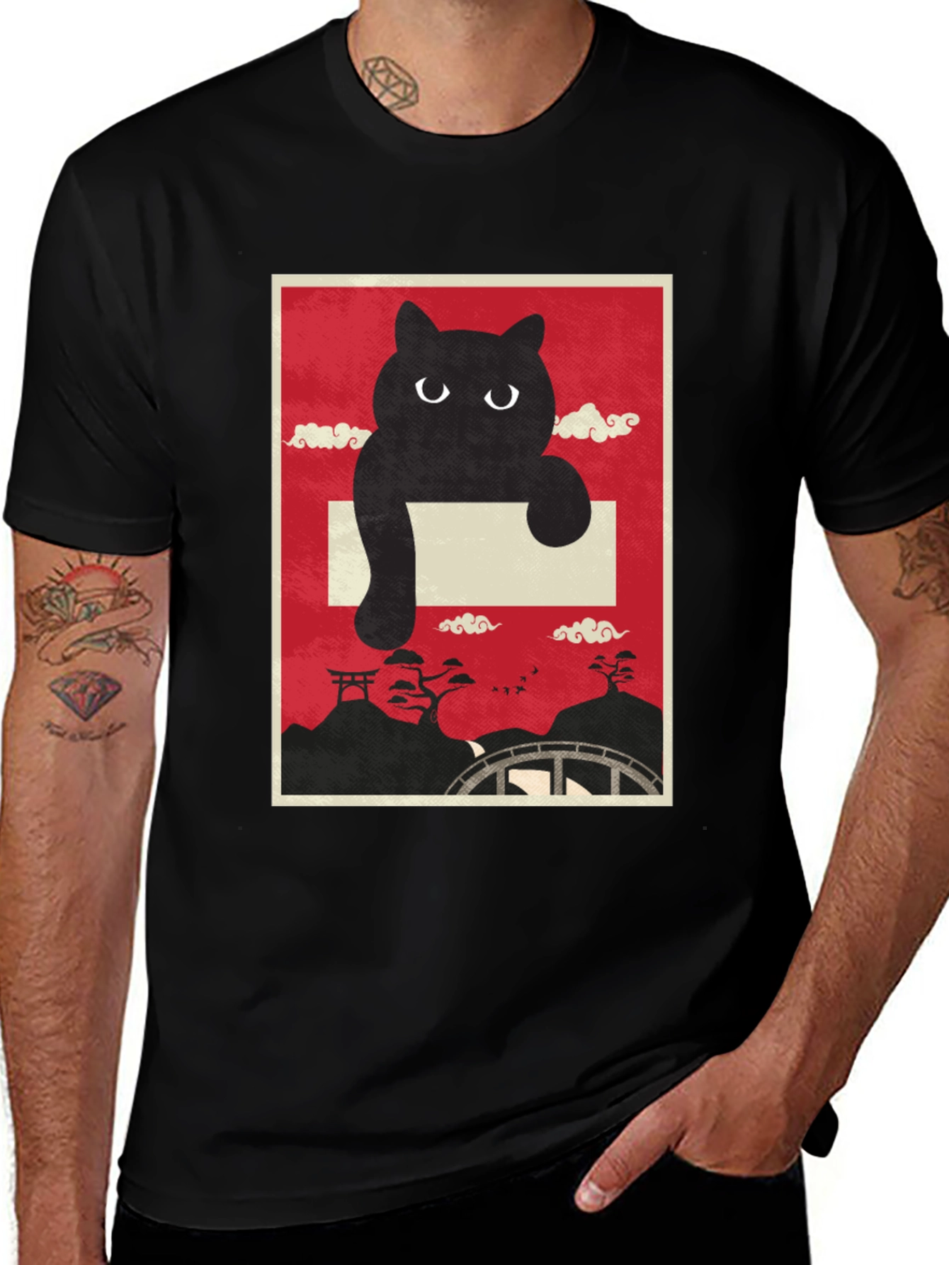 Variant 11 of Black Cat Japanese Art T-Shirt