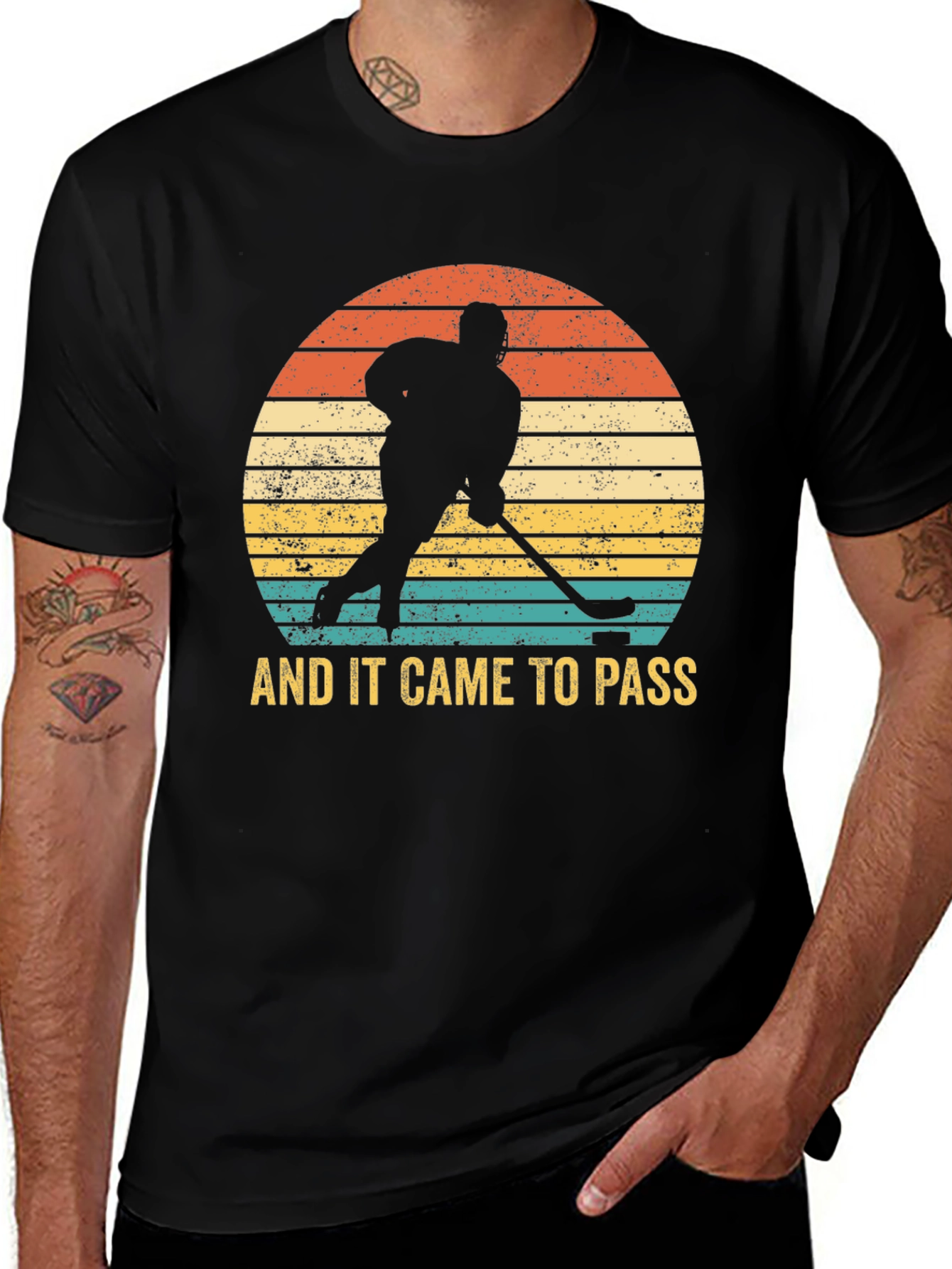 Variant 24 of Vintage Hockey Player Graphic T-Shirt