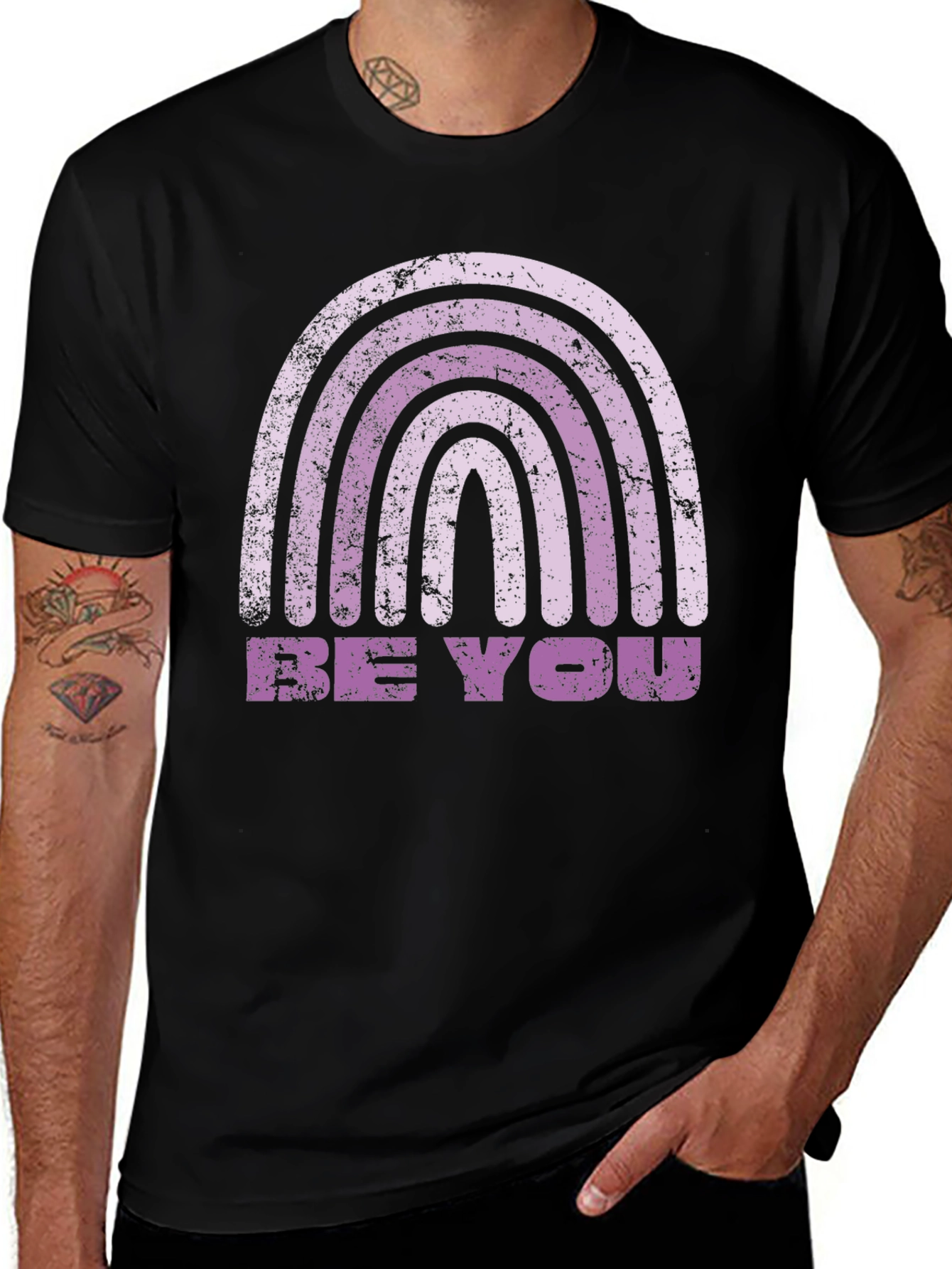 Variant 2 of Be You Rainbow Tee - Black