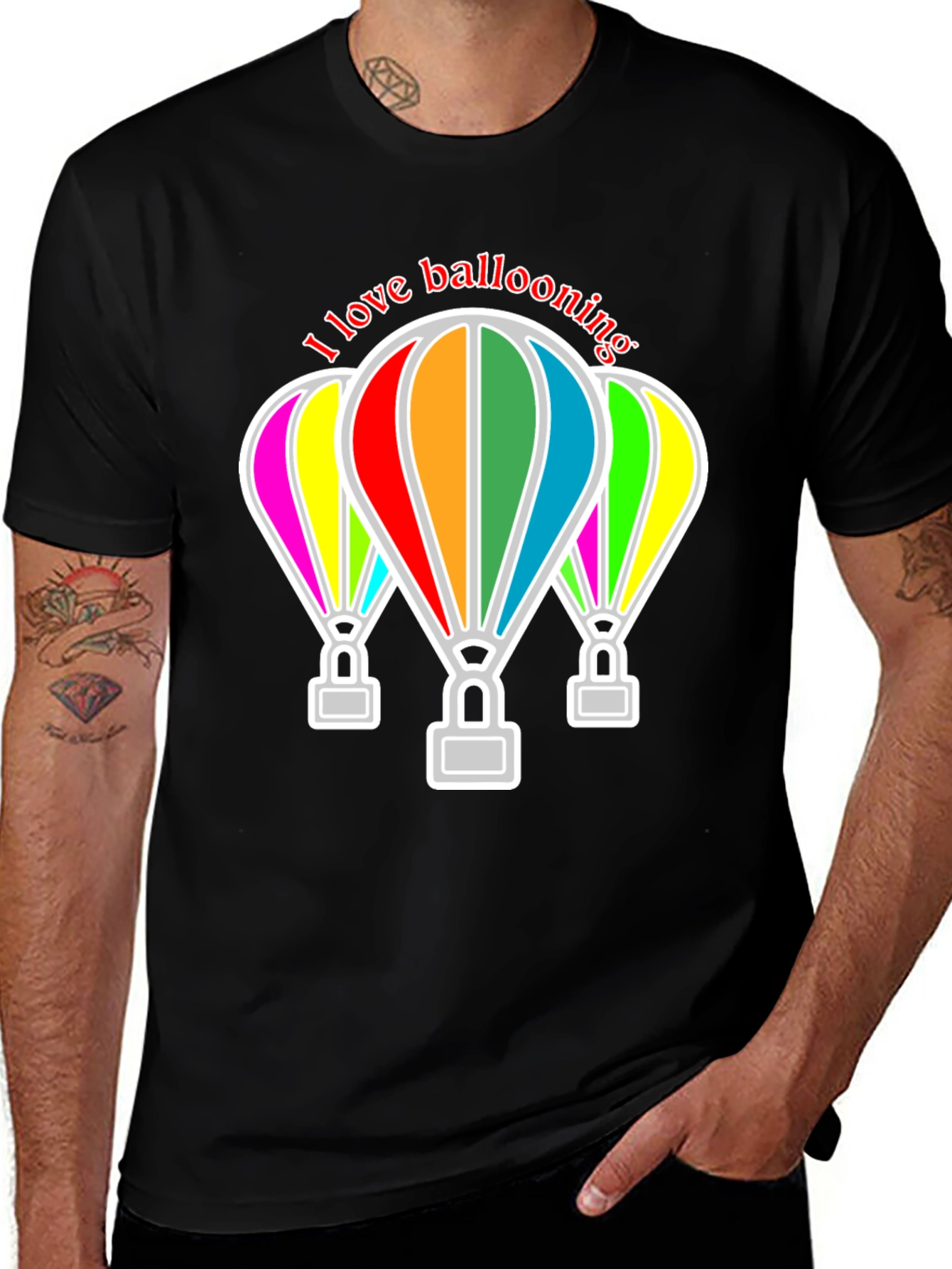 Variant 8 of I Love Ballooning Black T-Shirt