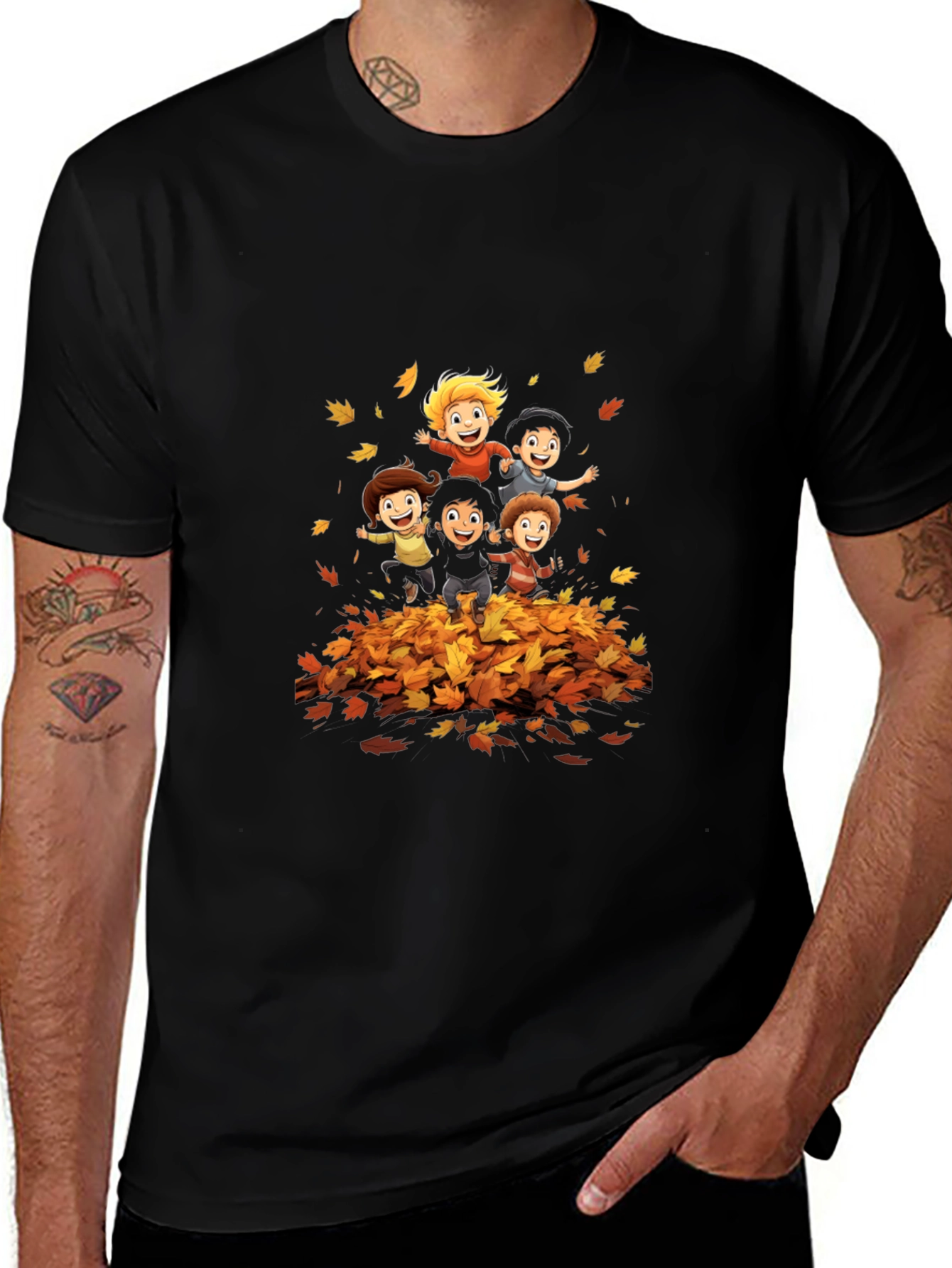 Variant 20 of Autumn Kids T-Shirt: Fun Fall Leaves Design