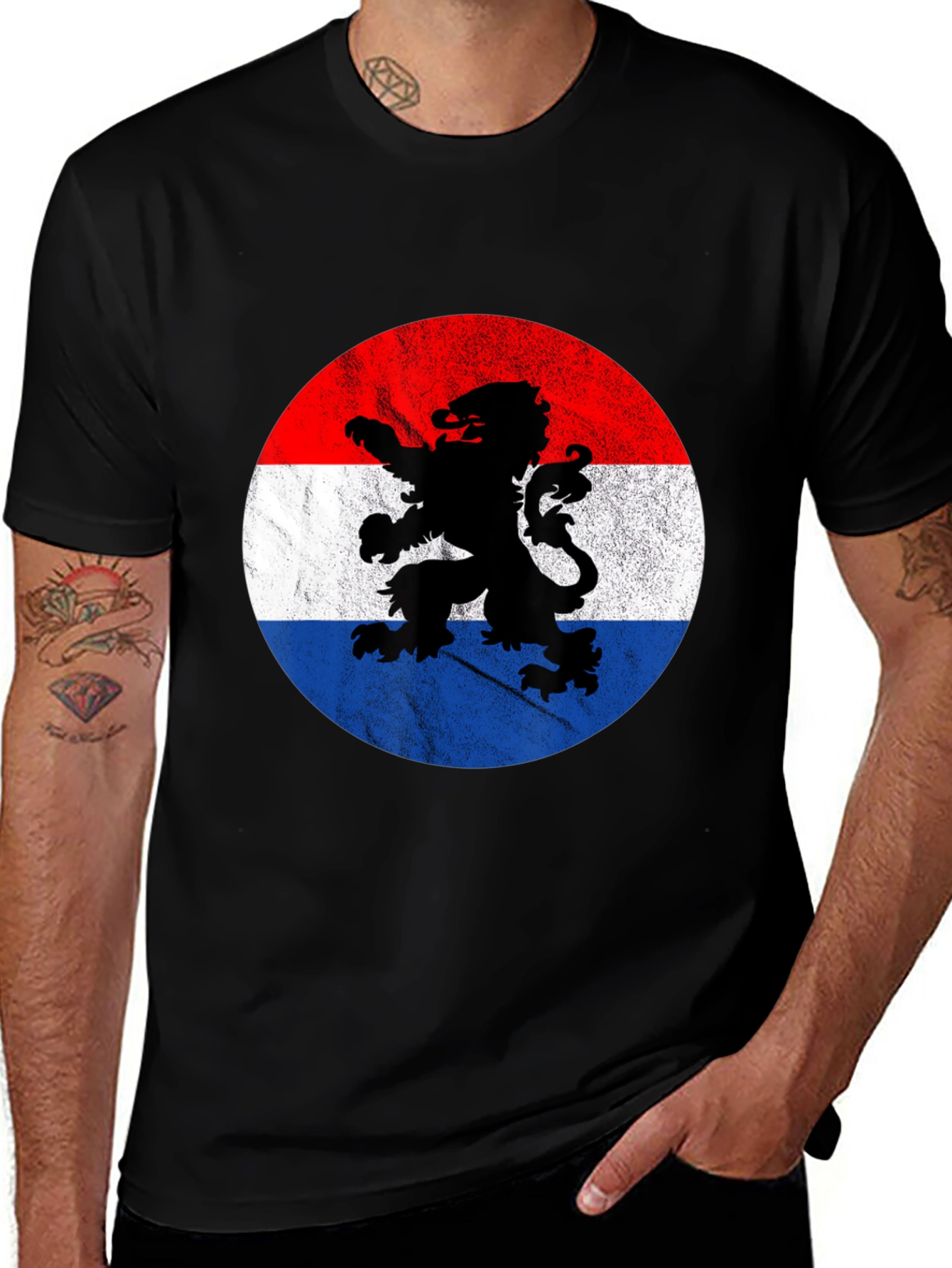 Netherlands Flag Lion Graphic T-Shirt