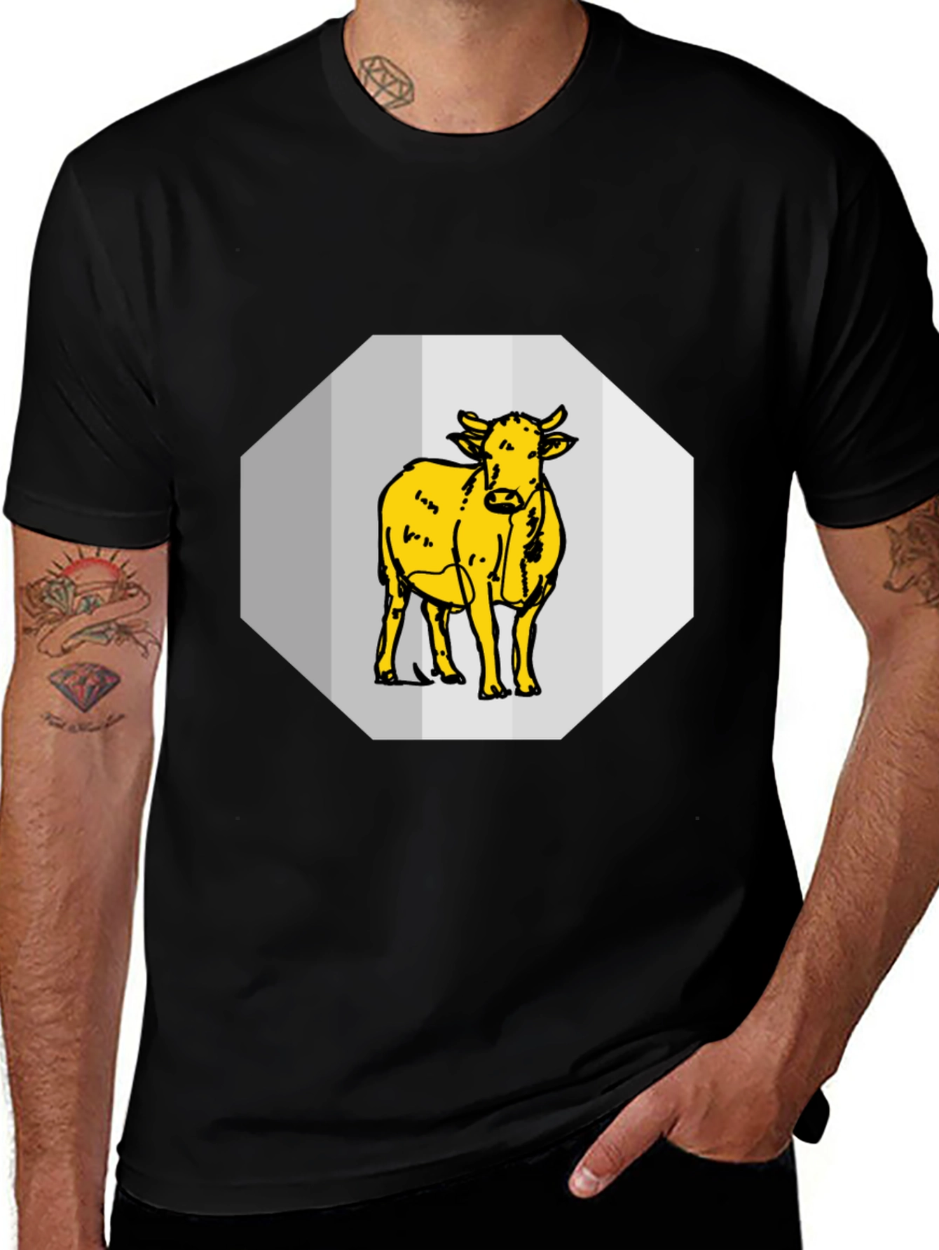 Variant 7 of Cow Graphic Tee - Black Unisex T-Shirt