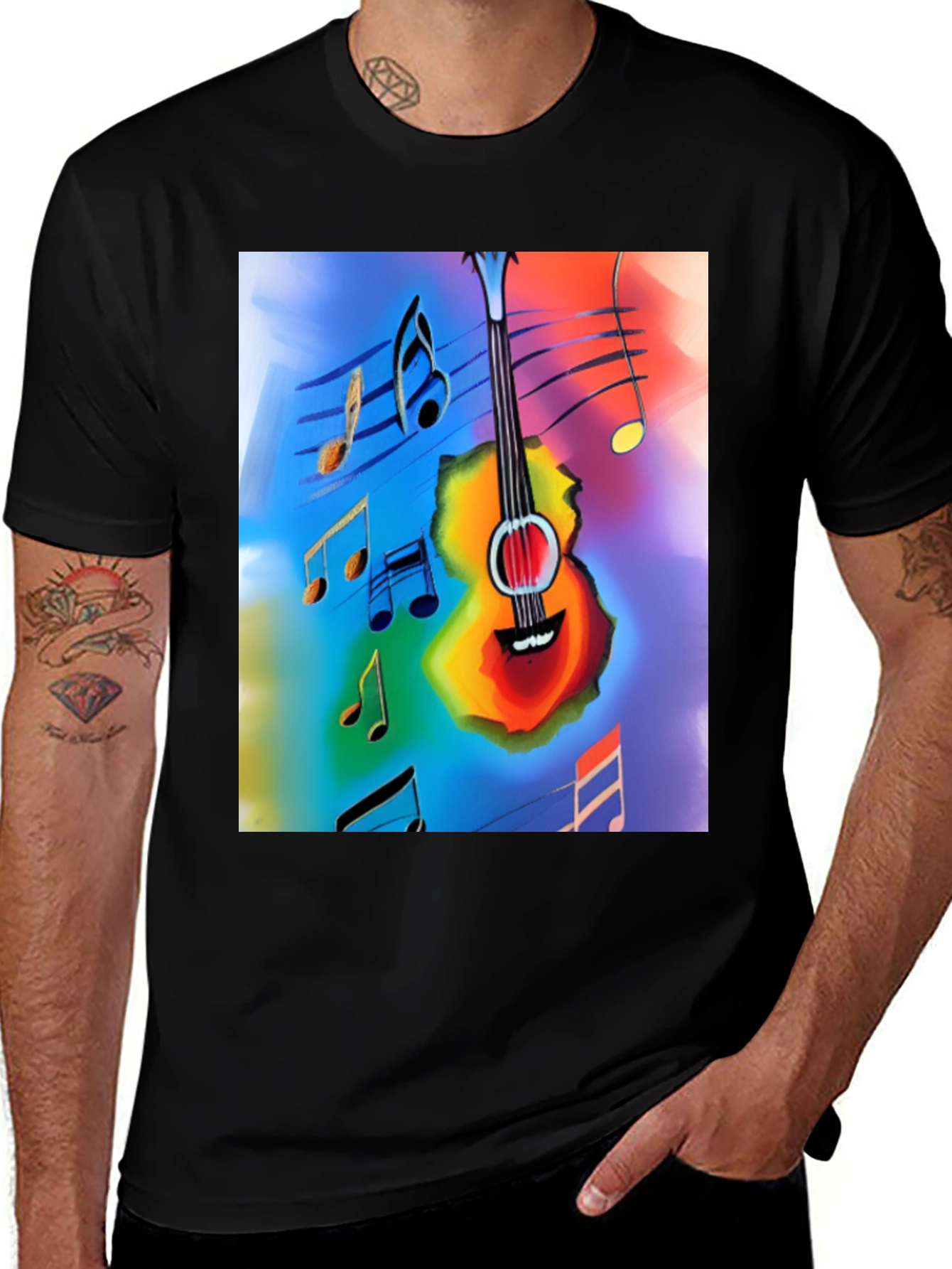 Variant 29 of Musical Guitar Notes Graphic T-Shirt