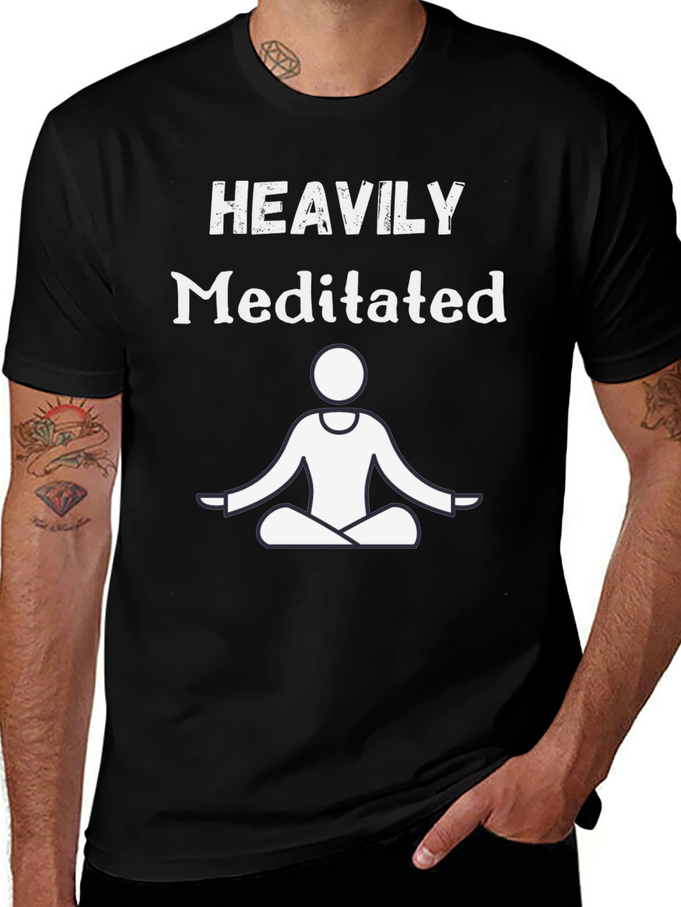 Variant 12 of Heavily Meditated Graphic T-Shirt - Black