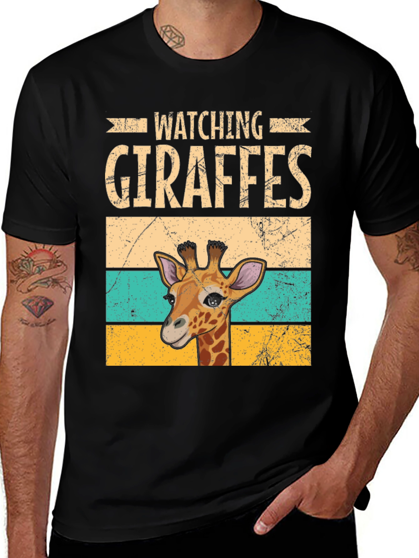 Variant 6 of Watching Giraffes Graphic Tee - Unisex Soft Cotton T-Shirt