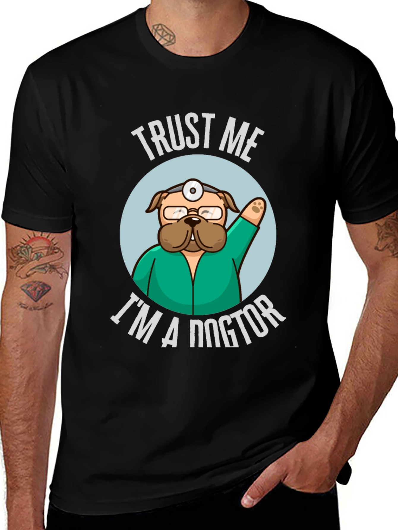 Variant 22 of Trust Me I'm a Dogtor T-Shirt - Cute Cartoon Animal Tee