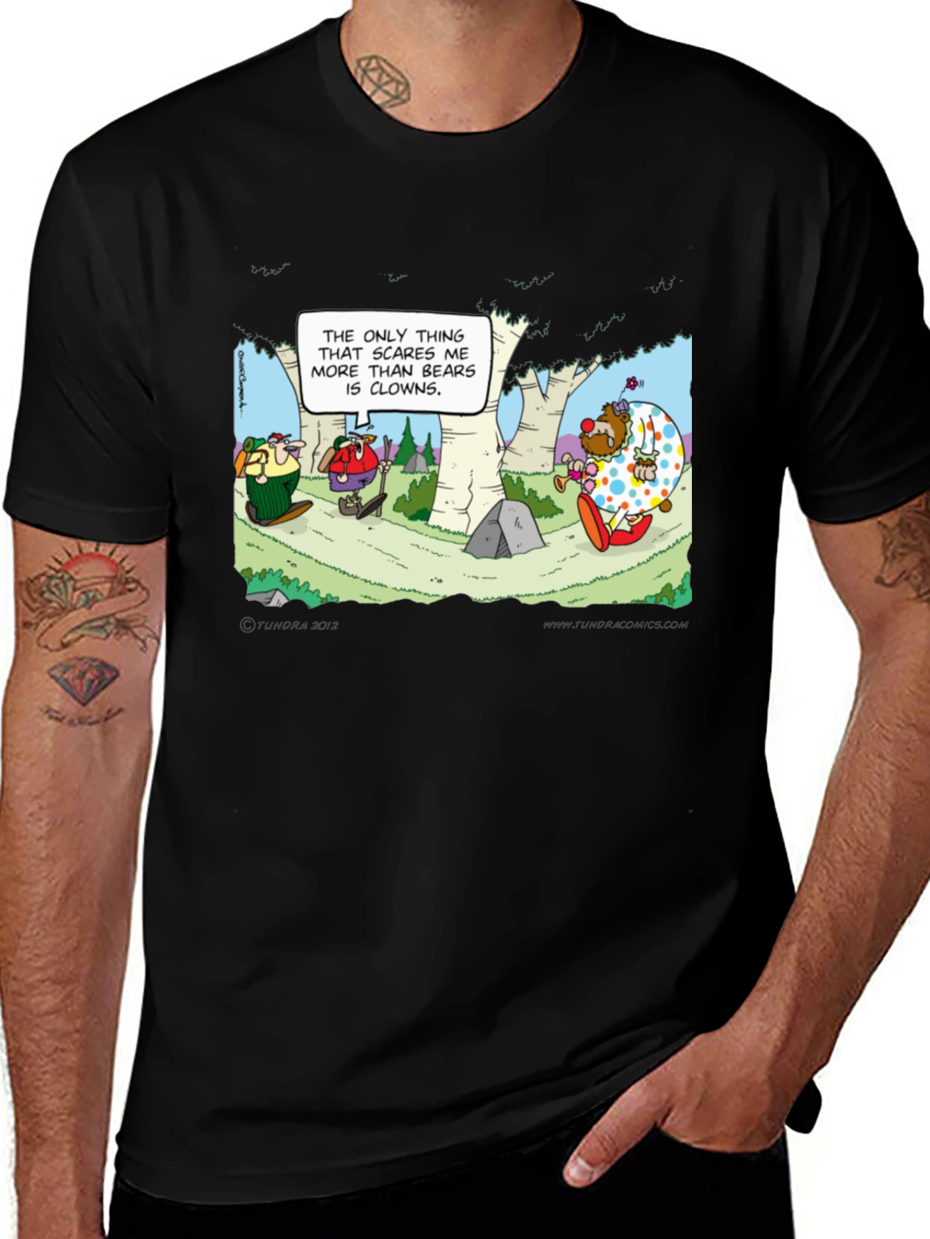 Variant 15 of Bear vs Clown Humor Tee - Funny Graphic Novelty T-Shirt