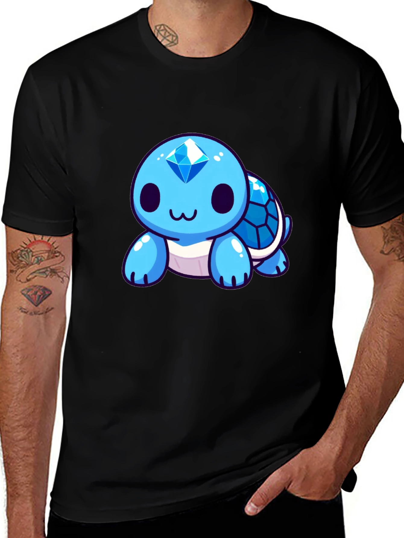 Variant 15 of Cute Blue Diamond Turtle Graphic Tee