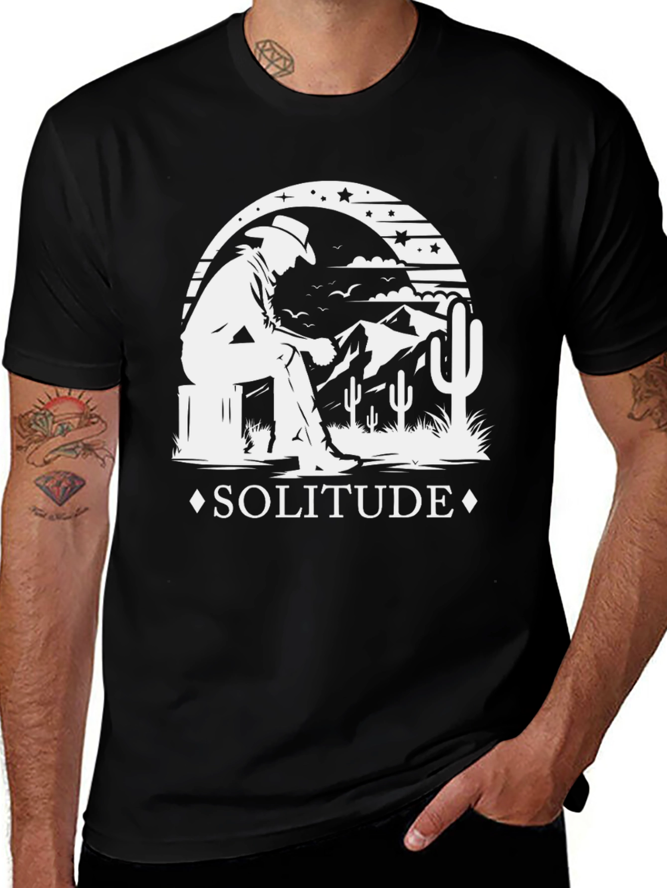 Variant 19 of Solitude Desert Cowboy Graphic T-Shirt