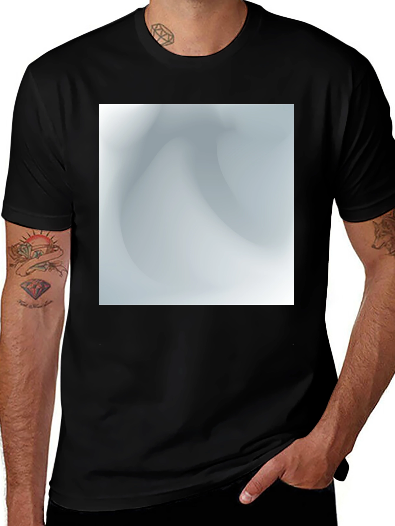 Variant 5 of Stylish Black Tee with Abstract Graphic Design