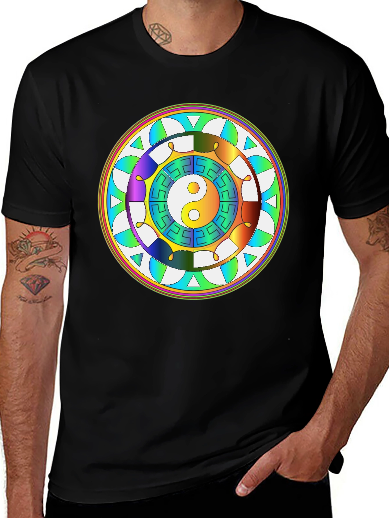 Variant 23 of Yin Yang Mandala Graphic Tee