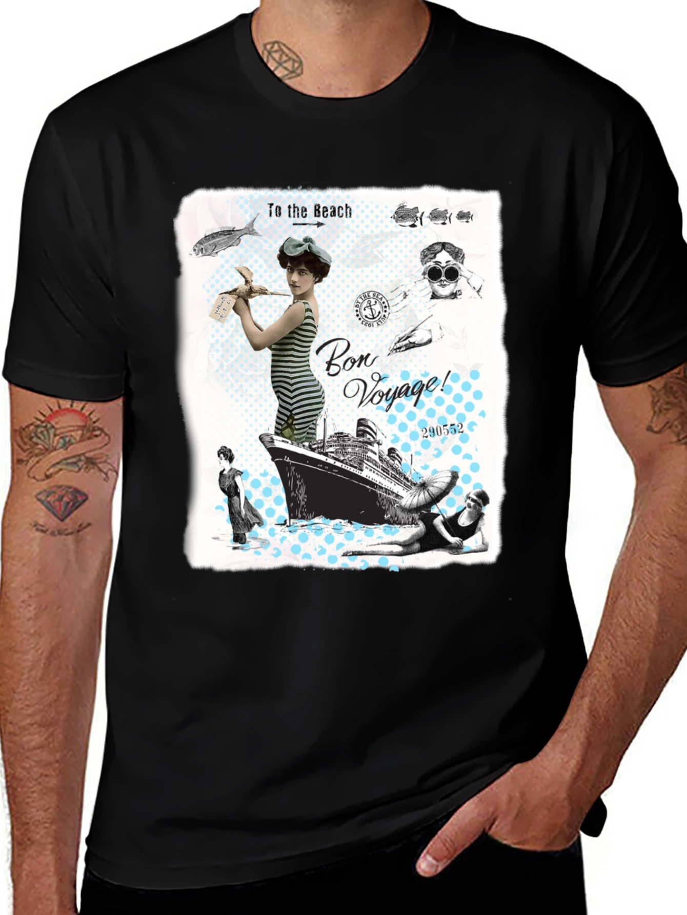 Variant 9 of Vintage Beach Travel Graphic T-Shirt