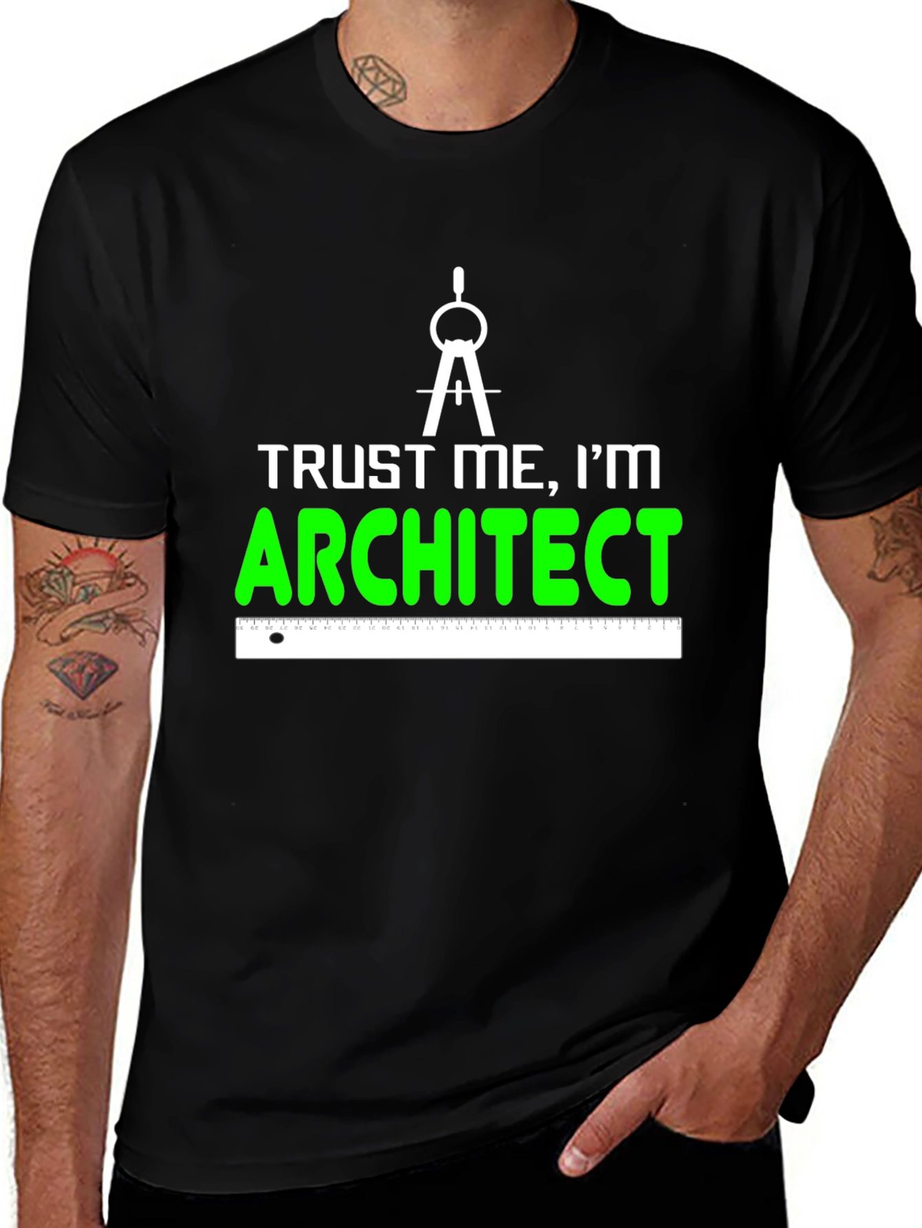 Variant 7 of Trust Me I'm An Architect Black Graphic Tee