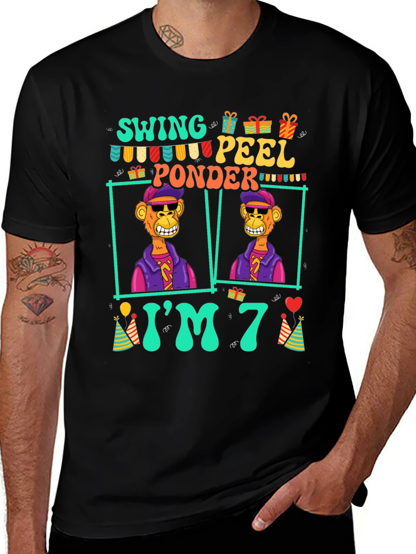 Funny 7th Birthday Ape T-Shirt