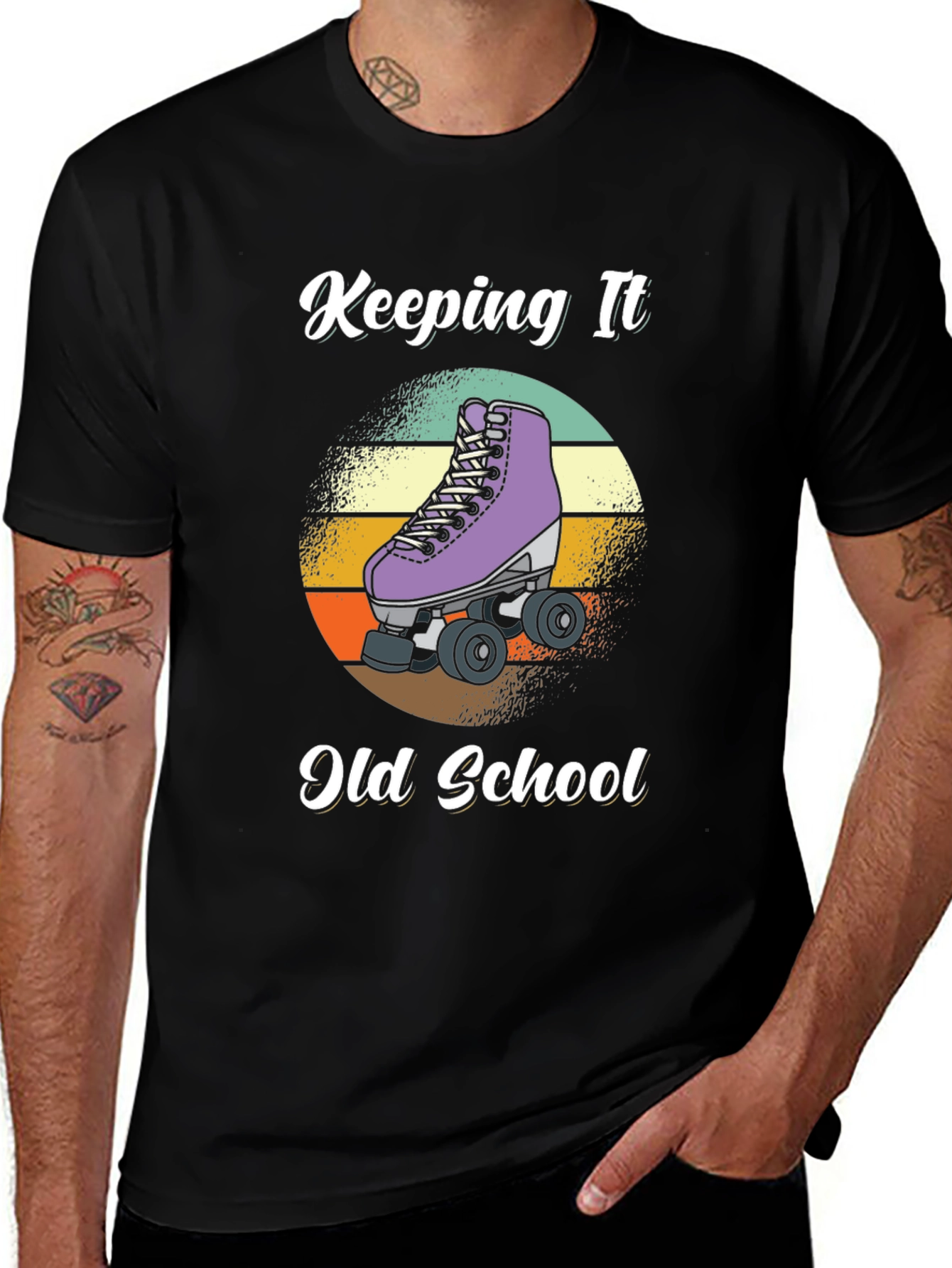 Variant 3 of Keeping It Old School Roller Skate T-Shirt