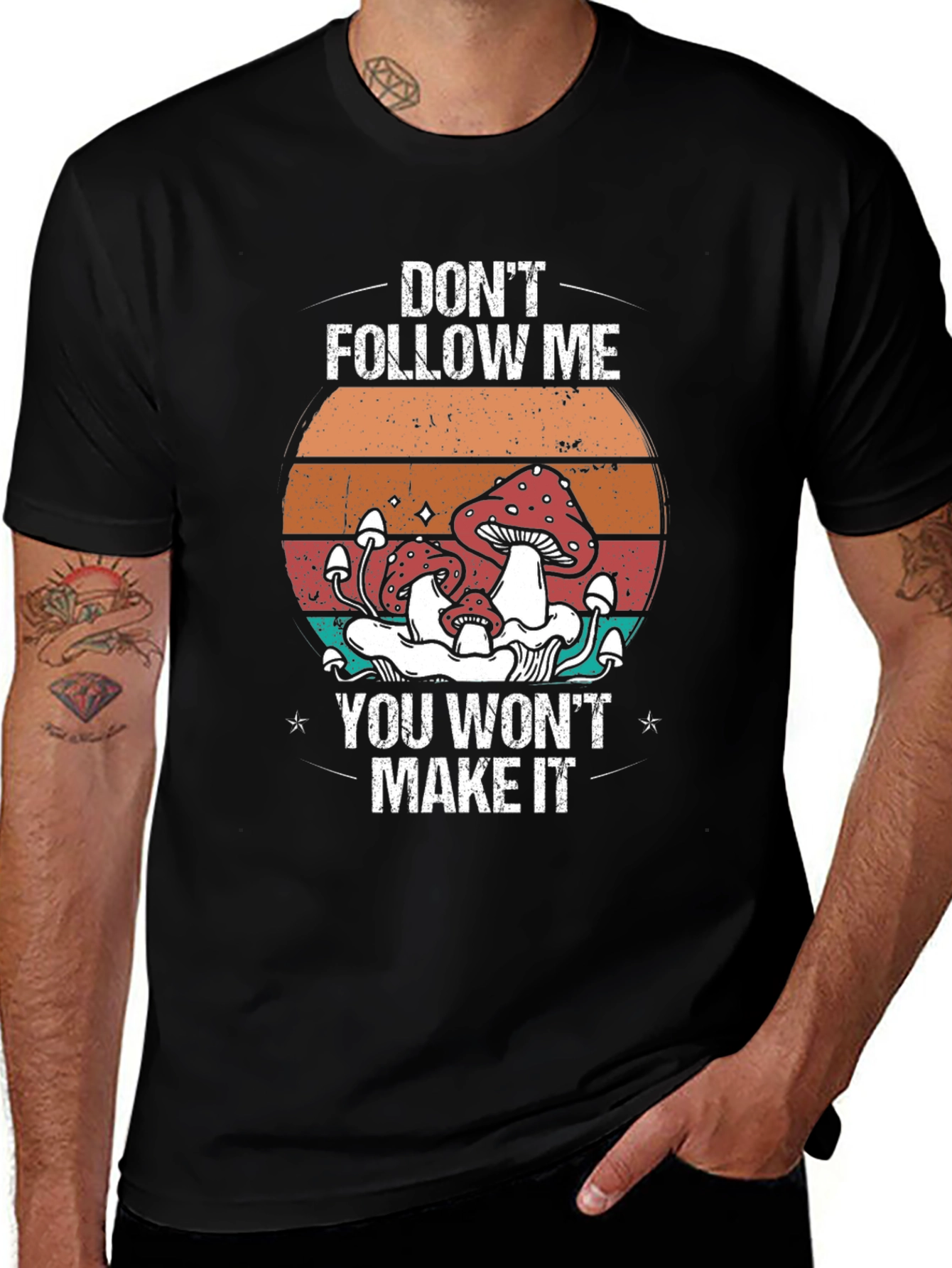 Variant 5 of Don't Follow Me Mushrooms Black T-Shirt