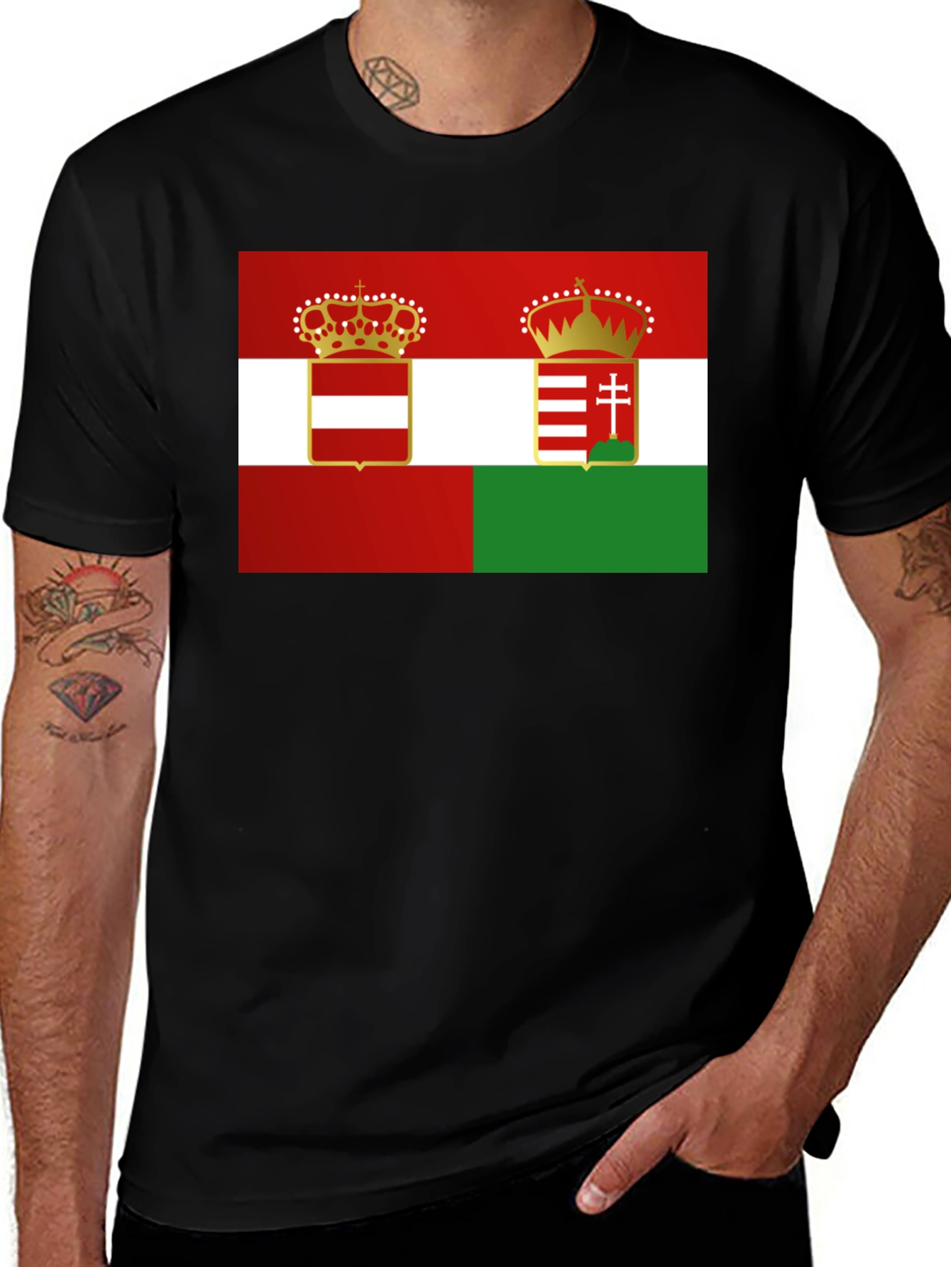 Austria-Hungary Flag Graphic T-Shirt