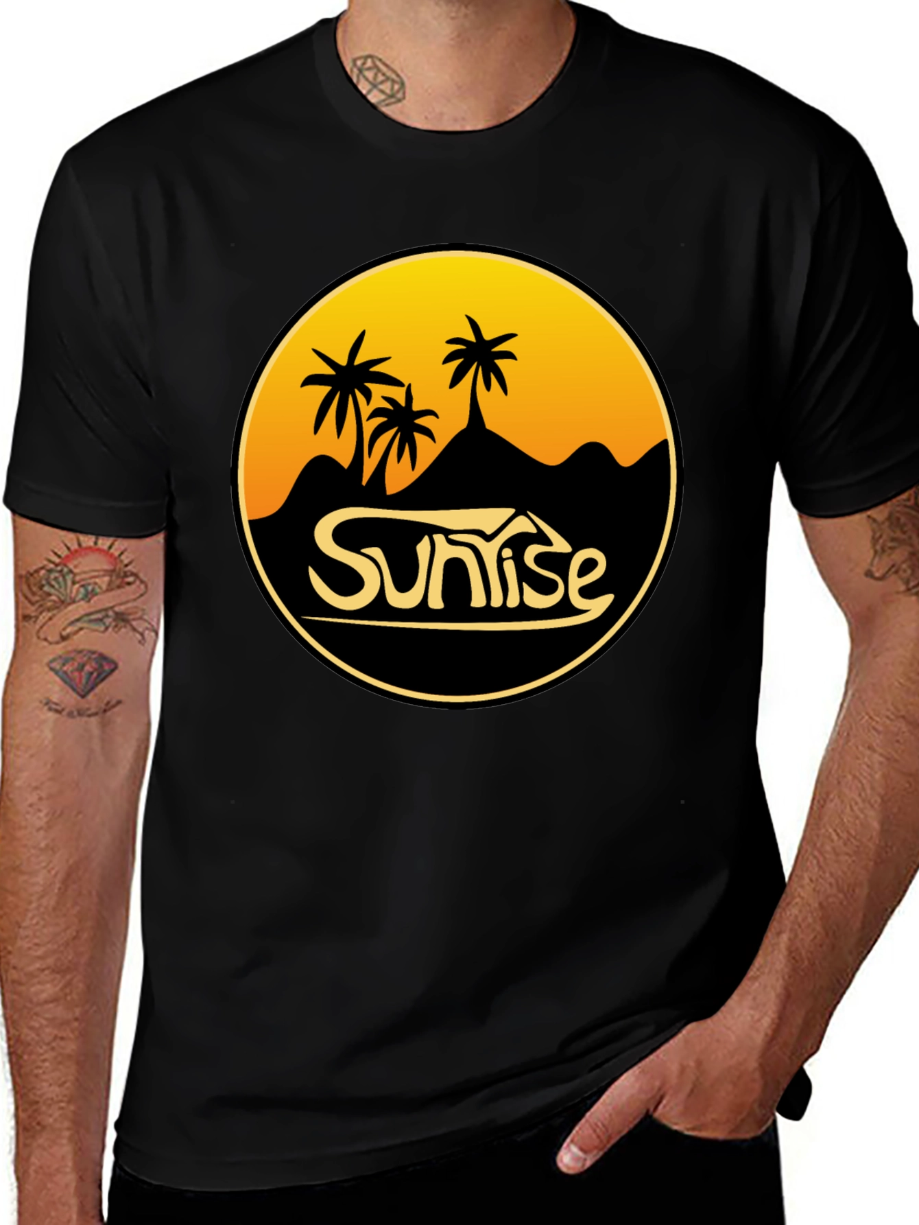 Variant 19 of Sunrise Palm Tree Graphic T-Shirt - Coastal Vibes