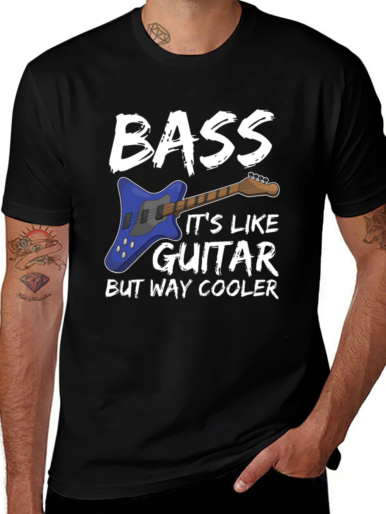 Black Bass Guitar Cool T-Shirt main image