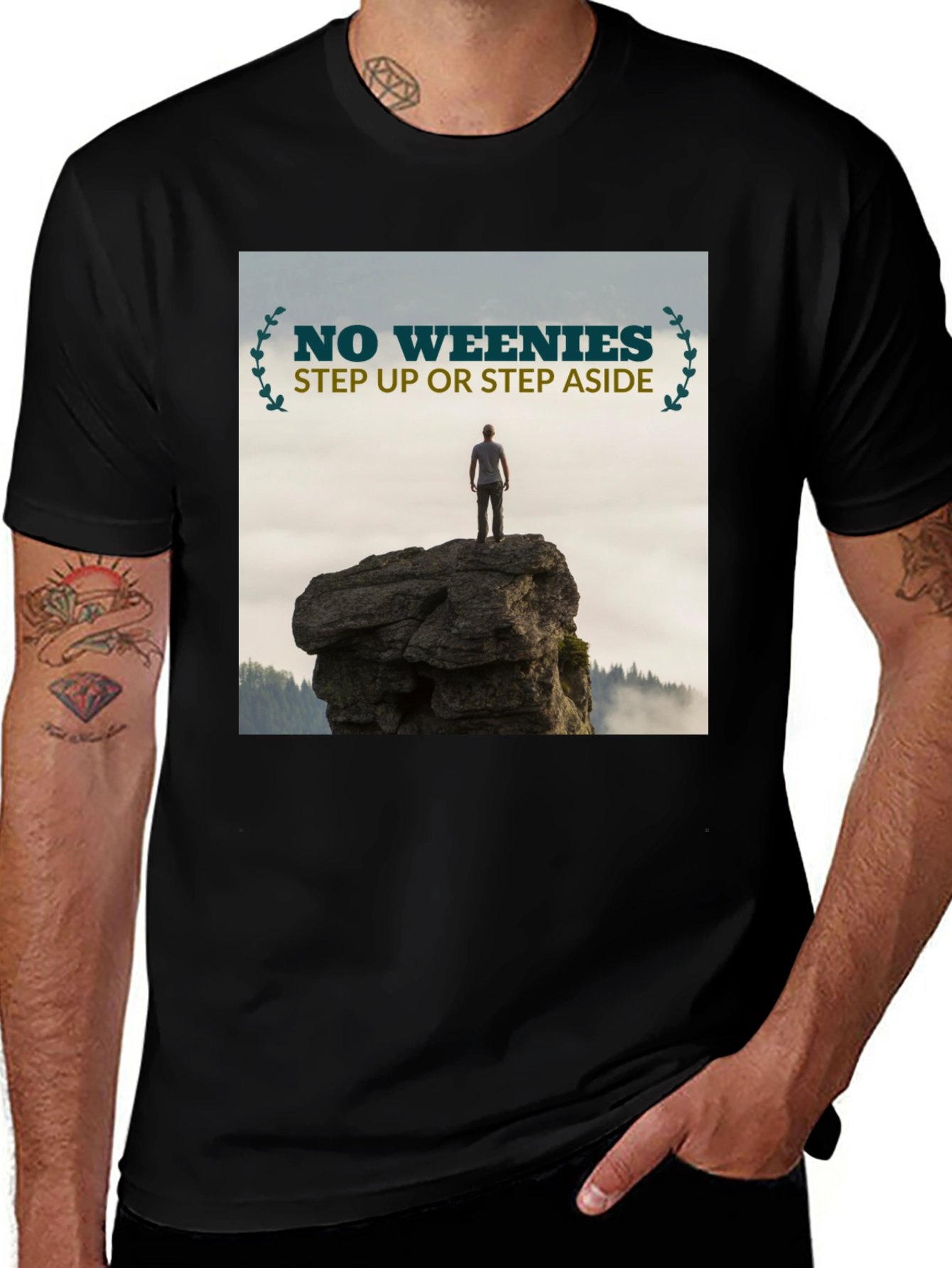 Variant 22 of Motivational T-Shirt: No Weenies, Step Up!
