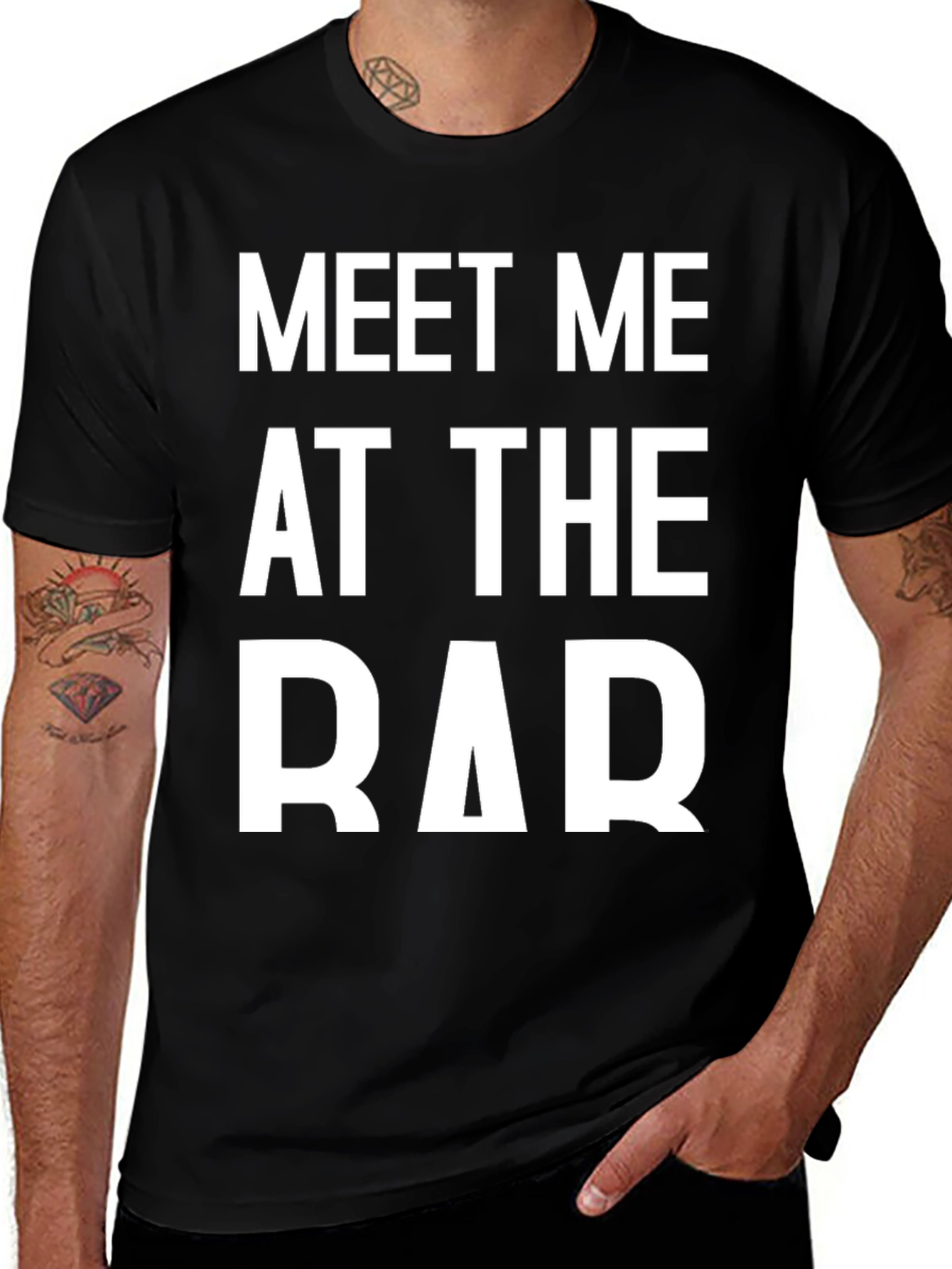 Meet Me At The Bar Graphic Tee - Classic Crew Neck T-Shirt